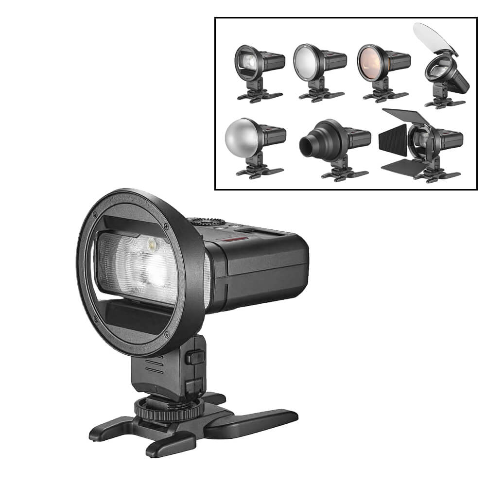 MF12 Macro Flash & Round Head Accessory Kit for DSLR Camera - Professional Photography Lighting Set for Close-Up Shots, Product Photography & Jewelry Shooting