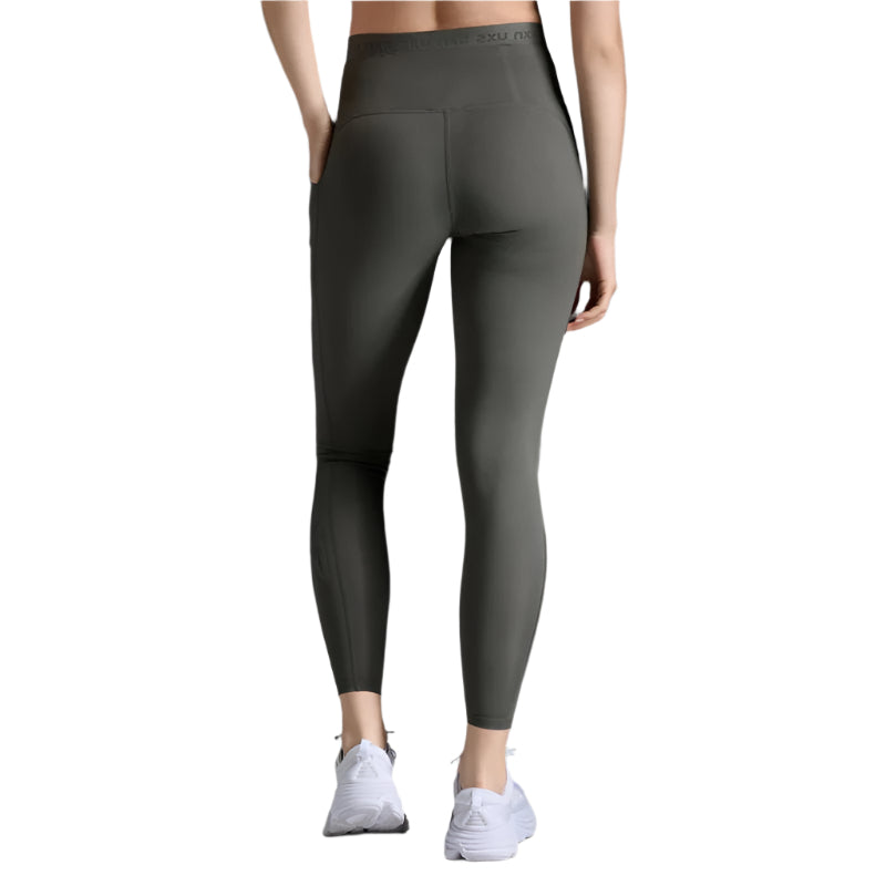 2XU Women's High Waist Compression Tights - Form Stash Running & Workout Leggings for Yoga, Gym & Athletic Performance