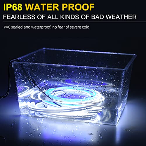 Waterproof Flexible LED Car Hood Daytime Running Light Strip - 12V Universal Auto Decorative Atmosphere Lamp (2m, White) for Enhanced Night Visibility & Vehicle Styling - Perfect for Cars, Trucks & SUVs