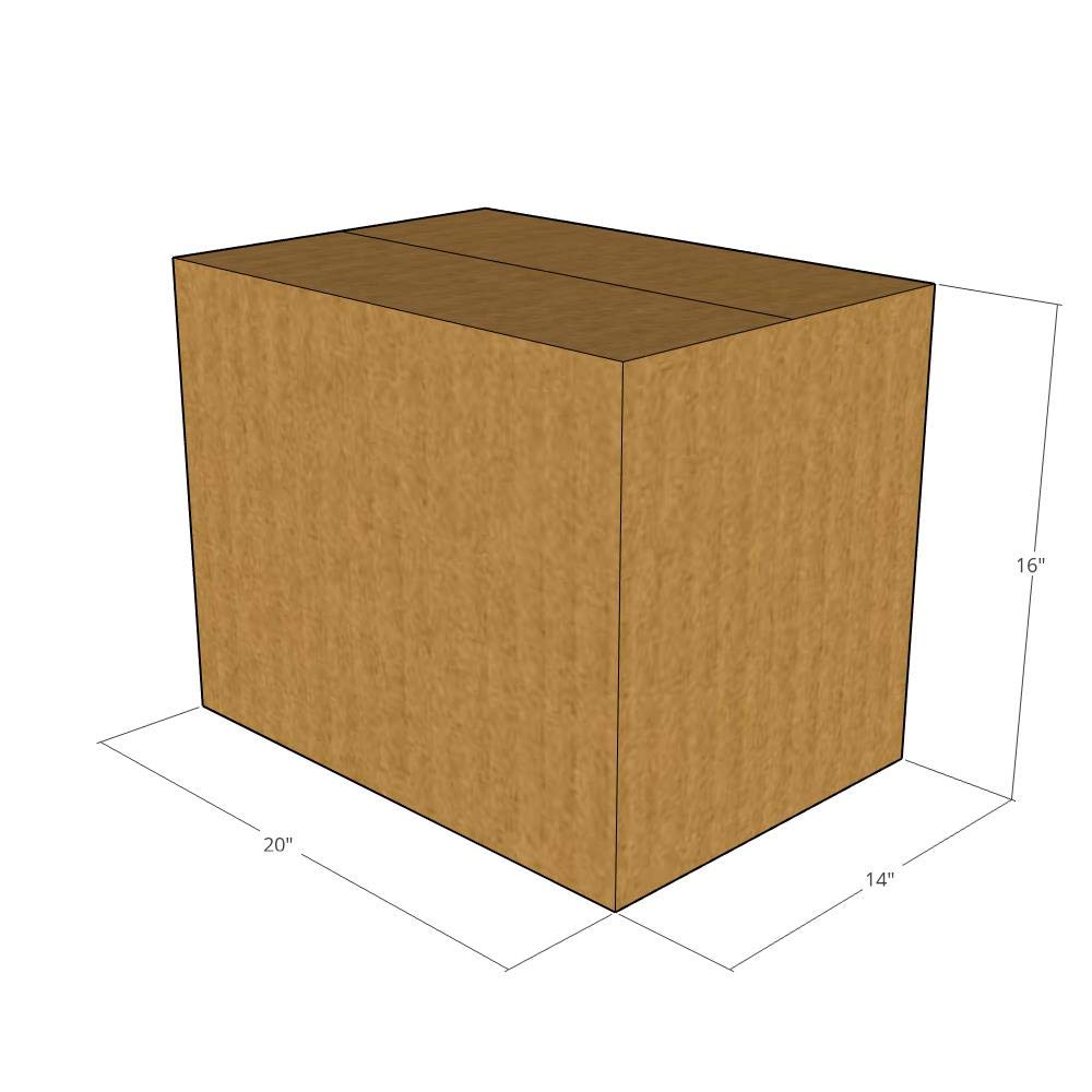 20x14x16 Inches 175 LBS ECT 32 Corrugated Shipping Boxes - Heavy Duty Moving & Storage Cartons for Ecommerce, Packing, and Home Organization