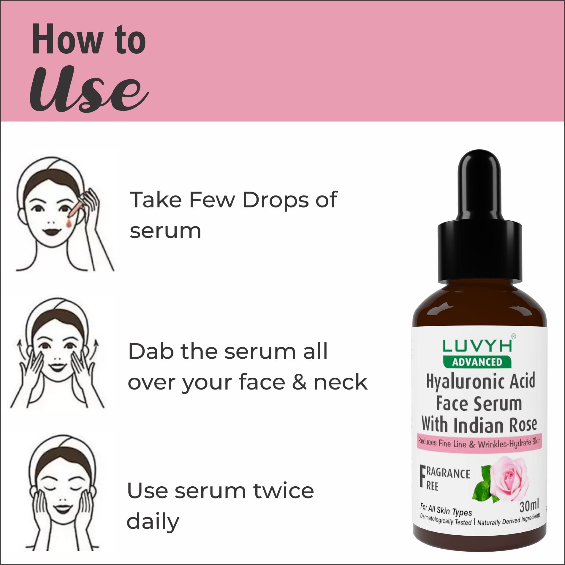Hyaluronic Acid Face Serum for Women & Men - 30ml | Moisturizing & Brightening Serum | Lightweight Formula for Youthful, Glowing Skin | Reduces Fine Lines | Paraben-Free | Perfect for Daily Skincare & Anti-Aging Routine