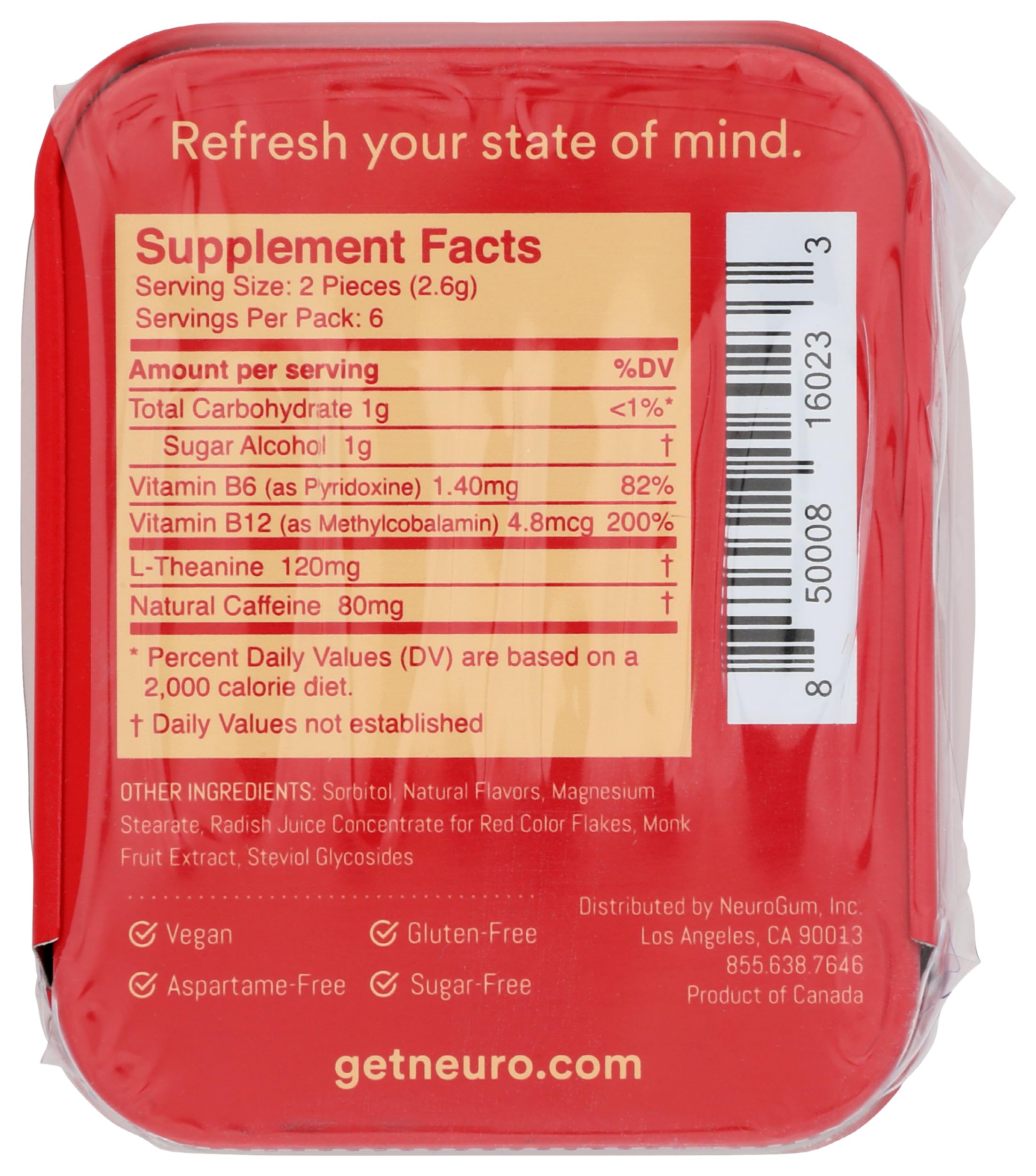 Neuro Energy Focus Fresh Cinnamon Mints - 12 Count Pack | Brain Boosting & Mental Clarity | Perfect for Work, Study & Long Drives
