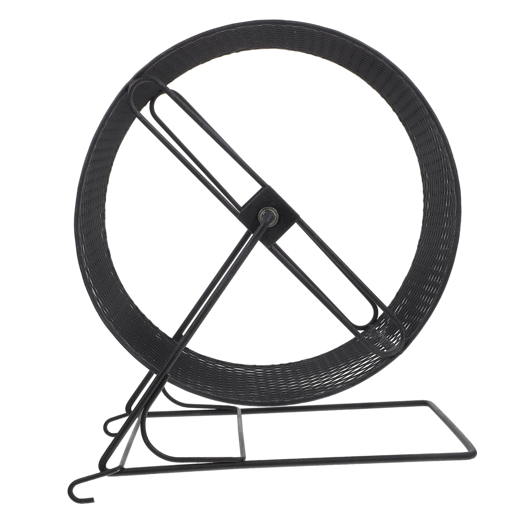 Silent Hamster Exercise Wheel - 21 Inch Black Rat Wheel for Cage, Durable Iron Squirrel Toy Accessories for Hamsters, Squirrels & Small Rodents - Perfect for Pet Exercise & Cage Enrichment