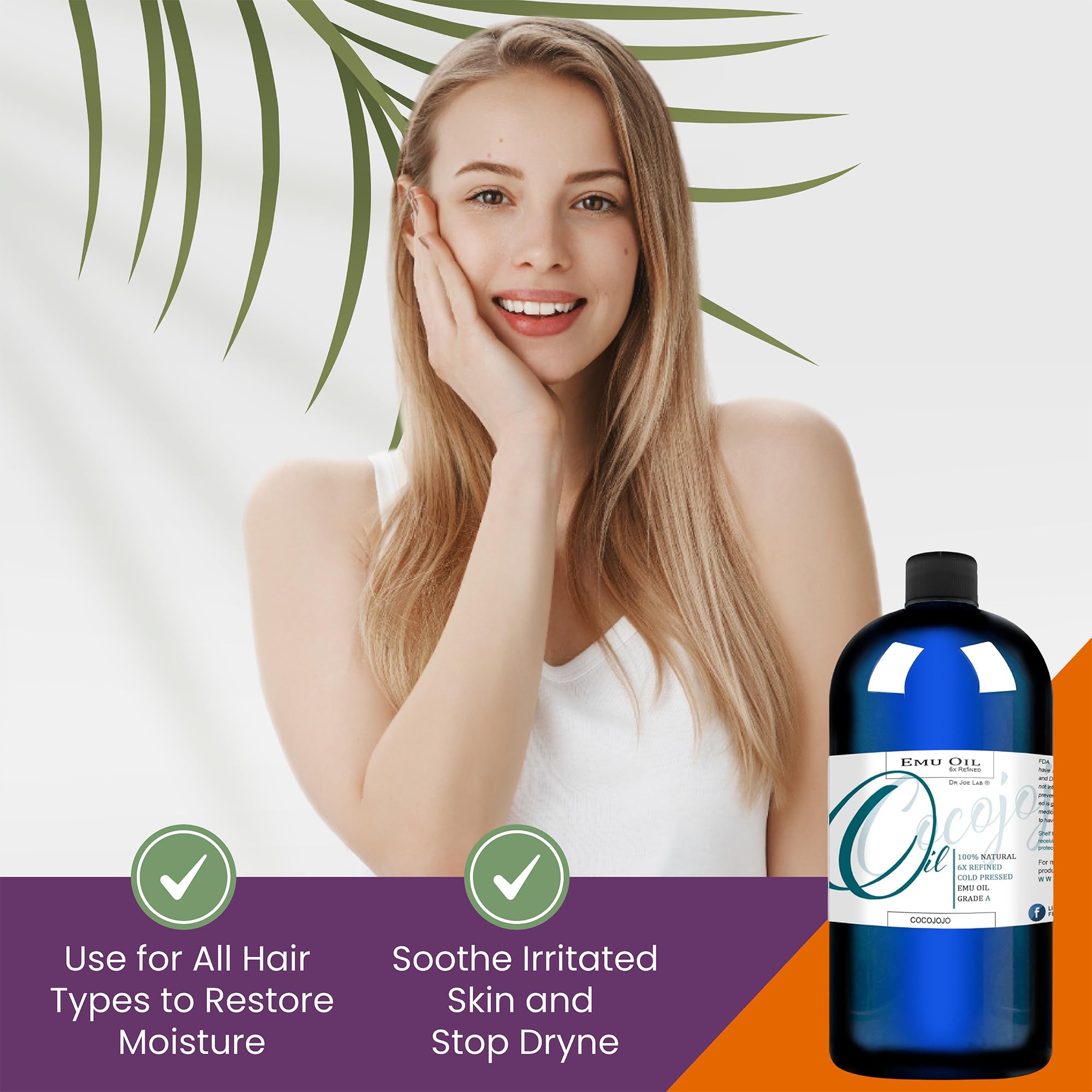 Dr. Joe Lab Emu Facial Deep Cleansing Oil - Gentle Skin Cleanser for All Skin Types | Soft & Smooth Skin Everyday | Water-Free Shampoo Alternative | 32 oz | Perfect for Daily Skincare Routine & Travel-Friendly Beauty Essential