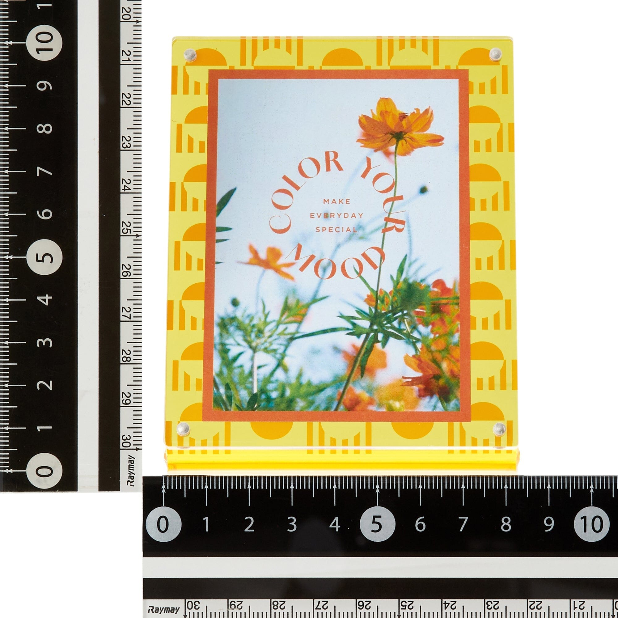 Vibrant Yellow Acrylic Mini Photo Frame - Perfect for Home Decor, Office Desk, and Gift Giving