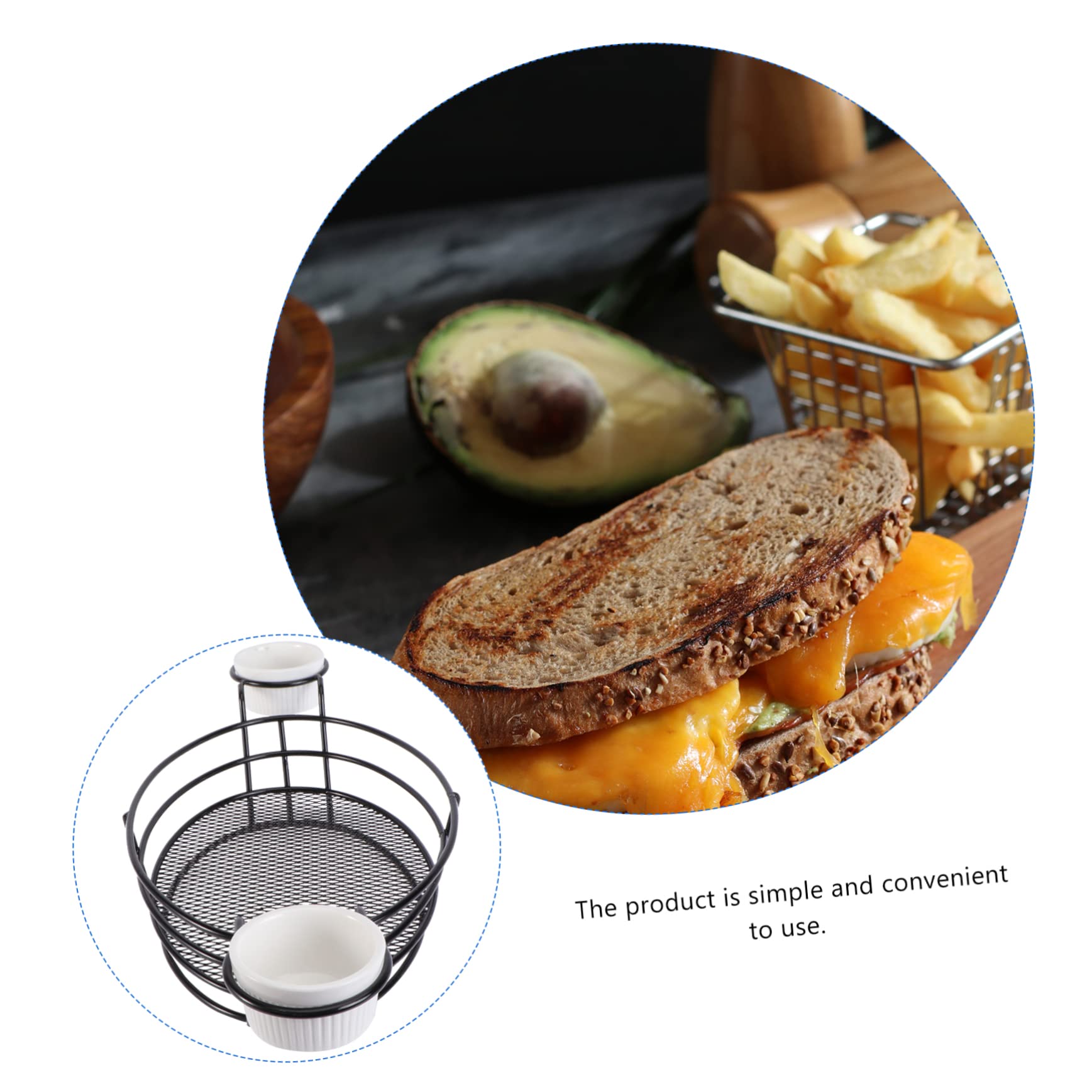 Cabilock Metal Fry Basket Set with Sauce Cup - Kitchen & Restaurant Use