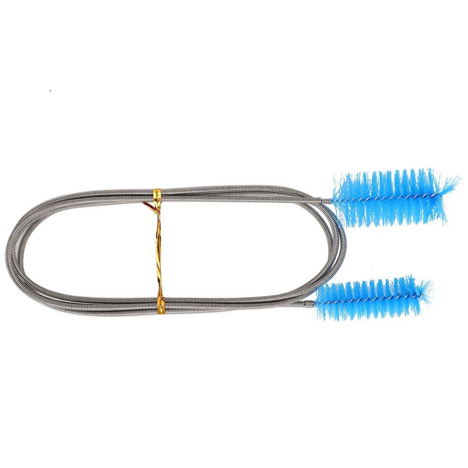 Stainless Steel Aquarium Water Filter Pipe Cleaning Brush - Double Head Spring Hose Brush for Fish Tank U Shape Bent Pipes (Blue, Yellow, White) - Perfect for Deep Cleaning Hard-to-Reach Areas in Aquariums and Fish Tanks