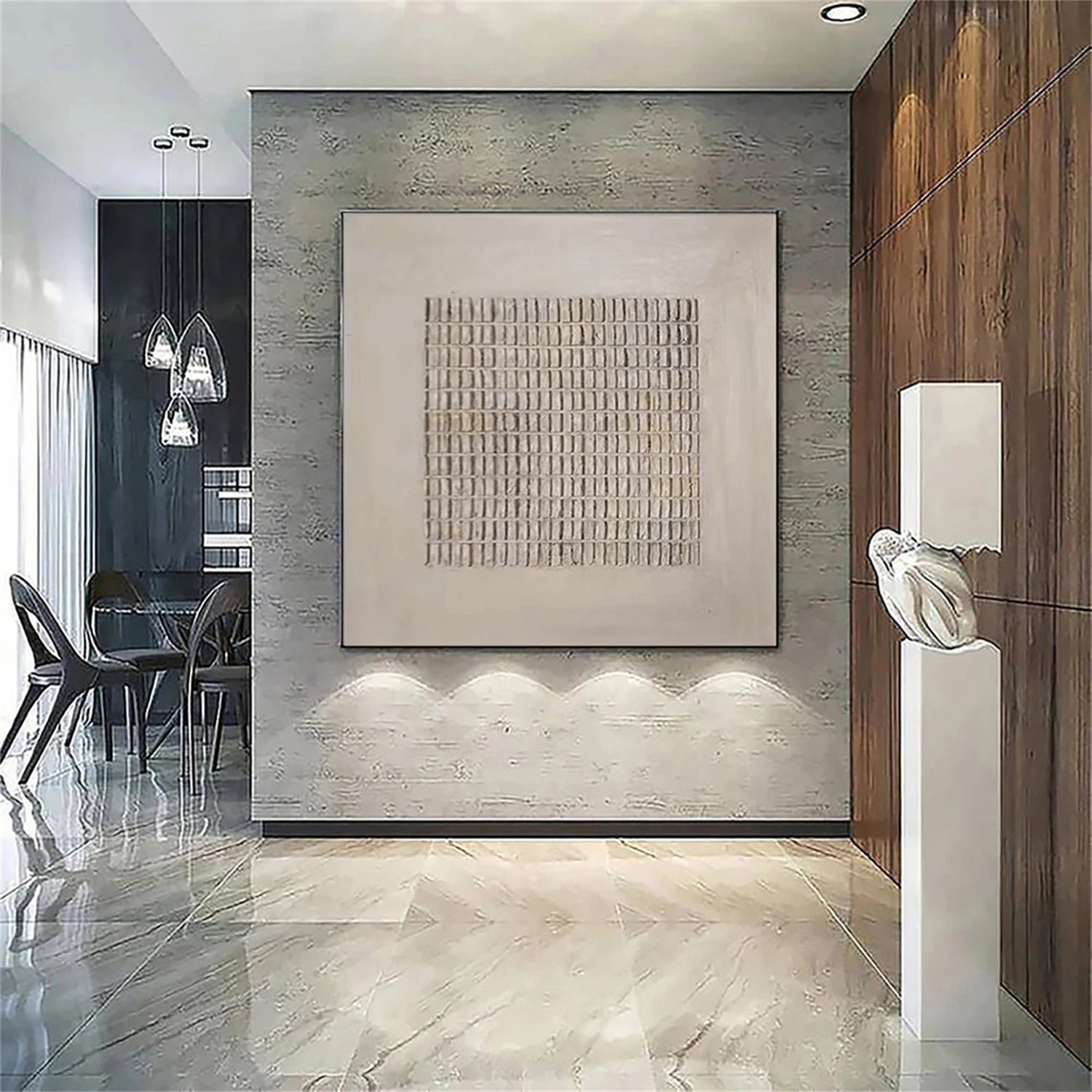 Beige & Brown Abstract Wall Art Print #BB029 - Modern Home Decor for Living Room, Bedroom & Office
