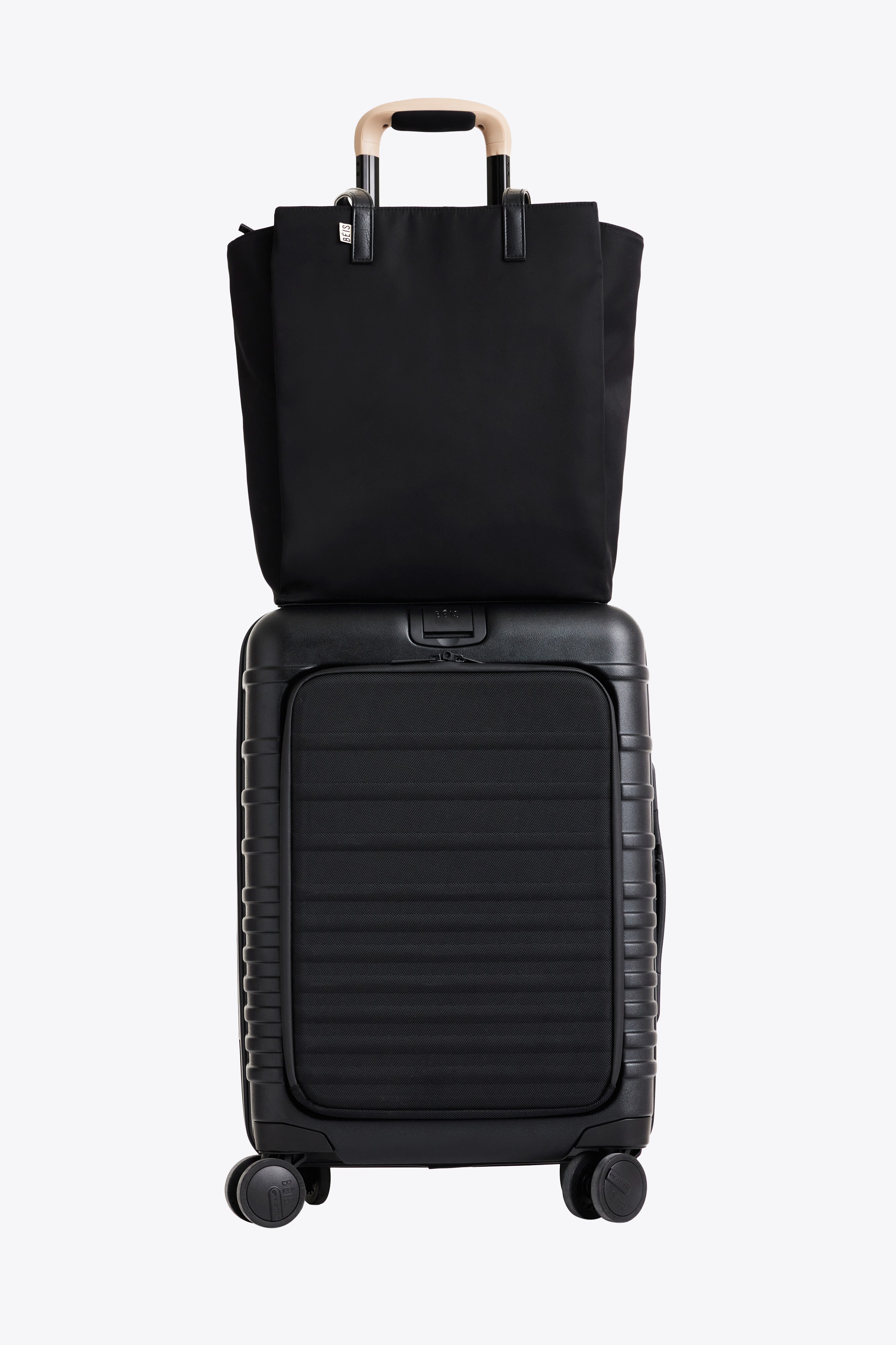 Premium Black Commuter Tote Bag for Women - Waterproof Work Tote with Laptop Pocket - Perfect for Office, Business Travel & Daily Commute