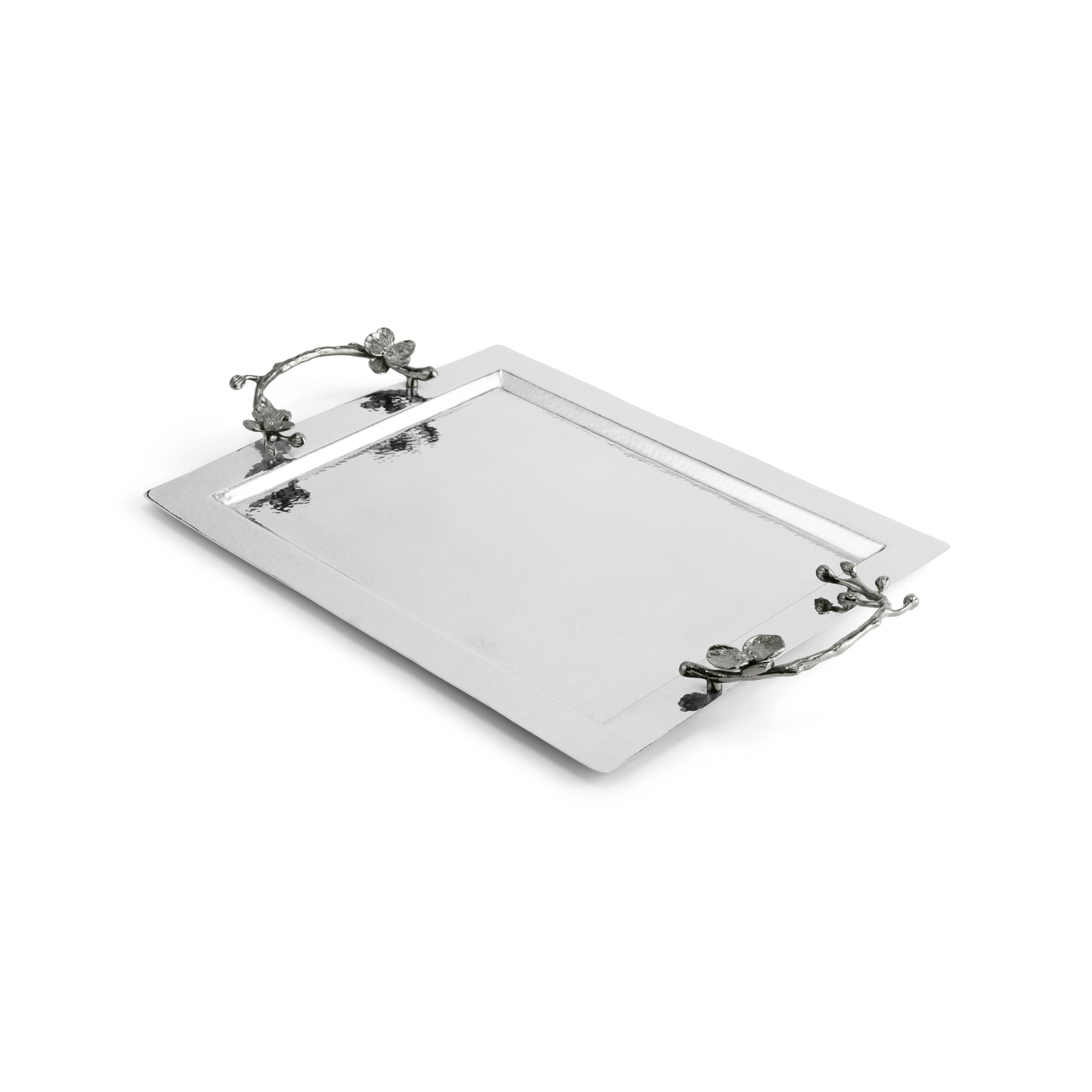 Elegant Black Orchid Serving Tray - Stylish Wooden Tray for Tea, Coffee, Breakfast in Bed, Party Snacks & Home Decor - Perfect for Entertaining & Gift Giving