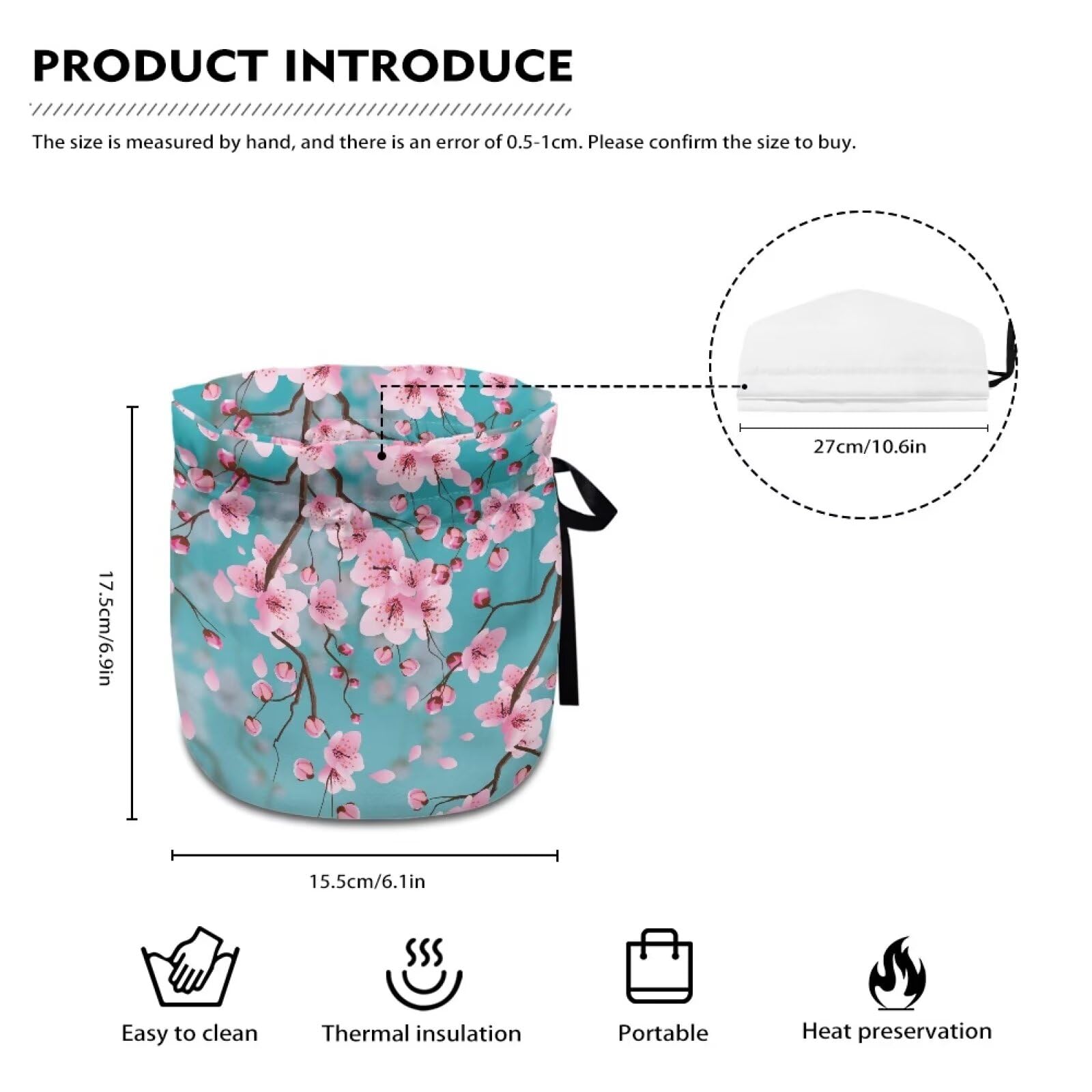 Blue Cherry Blossoms Tea Cozy - Insulated Teapot Cover & Kettle Warmer for Tea Lovers | Stylish Kitchen Accessory & Home Decor | Perfect Gift for Housewives, Friends & Moms | Ideal for Afternoon Tea, Cozy Kitchens & Thoughtful Gifts (1 Pack)