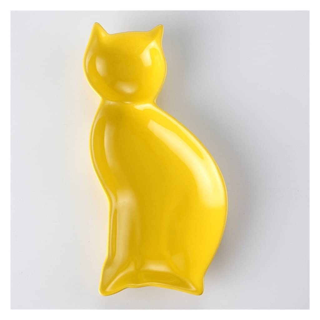 **XWOZYDR Ceramic Dessert Plates - 20x9cm Yellow Cute Snack Serving Dishes for Cake, Nuts, Fruits & Seasoning - Perfect for Kitchen, Dining, Party & Home Decor**