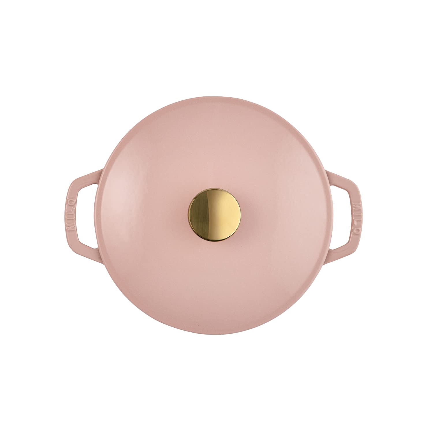Premium 3.5-Quart Enameled Cast Iron Dutch Oven with Lid - Dusty Pink with Gold Knob | Oven & Dishwasher Safe Casserole Pot | Even Heat Distribution for Braising, Stewing & Baking | Perfect for Soups, Bread & Family Dinners