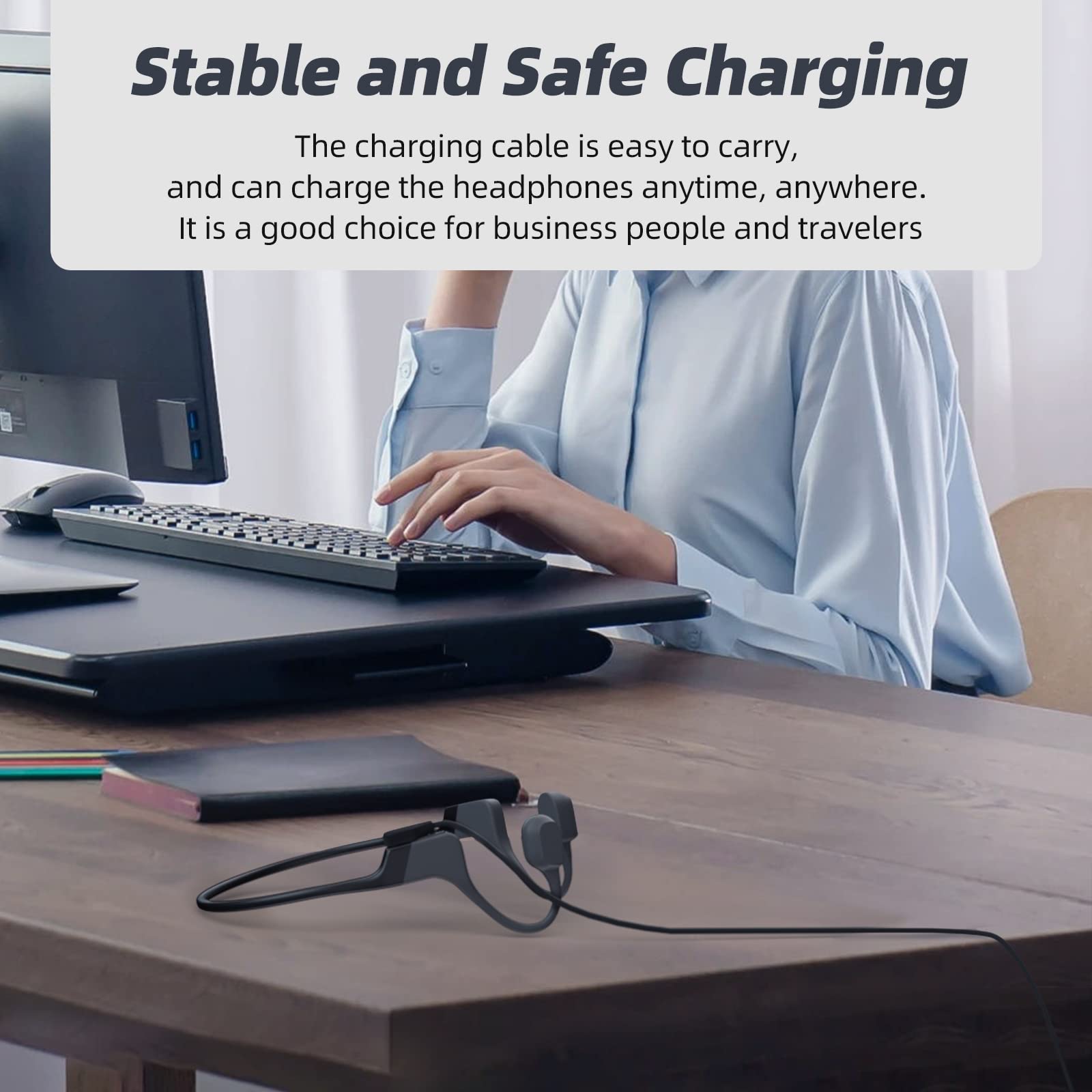 Shokz AfterShokz Magnetic Charging Cable - 3.3ft USB Fast Charger for OpenComn, OpenRun, OpenRun Pro/Mini Headphones (2 Pack) - Perfect for Workouts, Running & Outdoor Activities