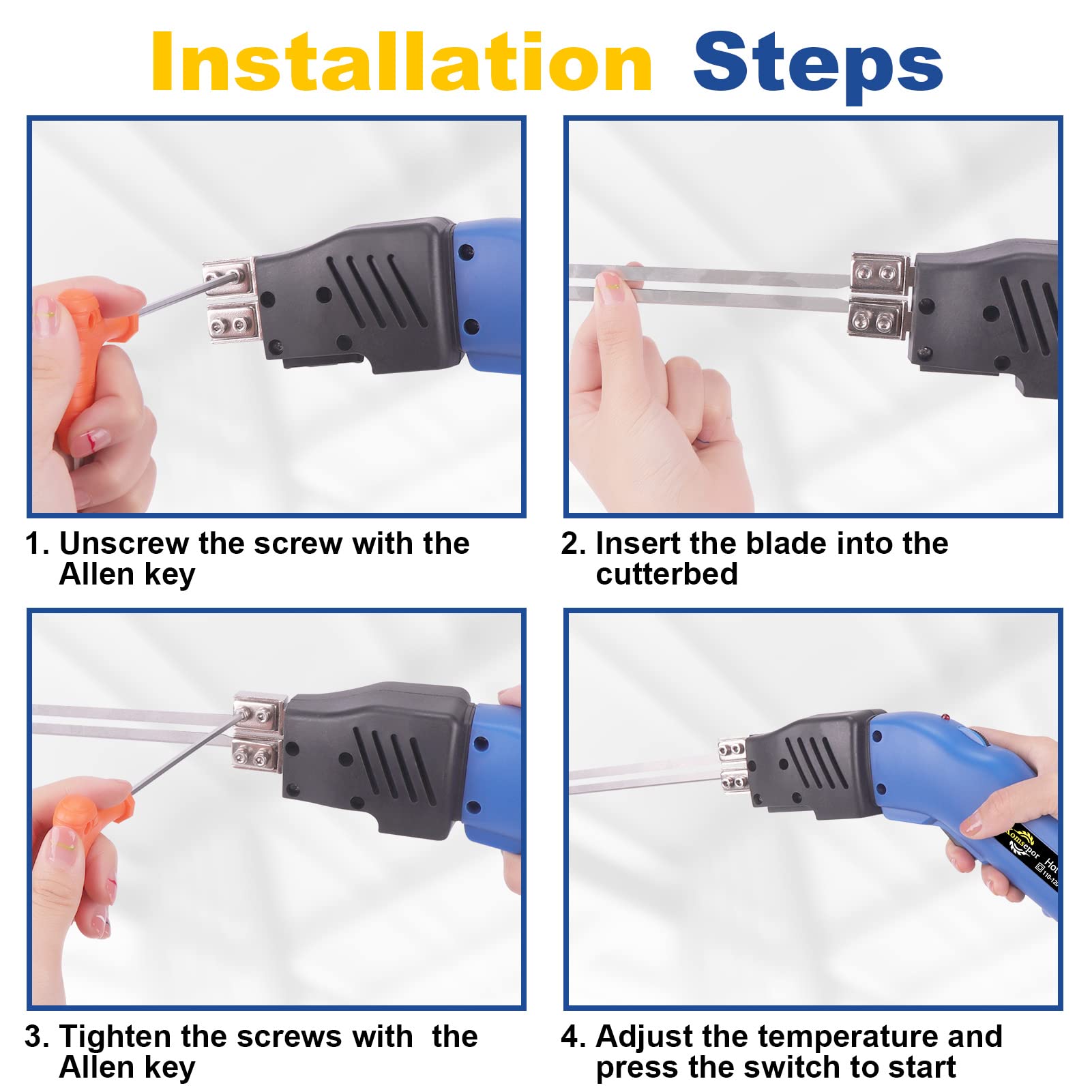 Electric Foam Cutter 200W - Hot Knife Tool for Styrofoam, EPP, EPS, XPS, EVA, EPE, PU & KT Board Cutting - Includes 4 Blades & Air Cooling System (110-120V) - Perfect for DIY Crafts, Model Making & Packaging Projects