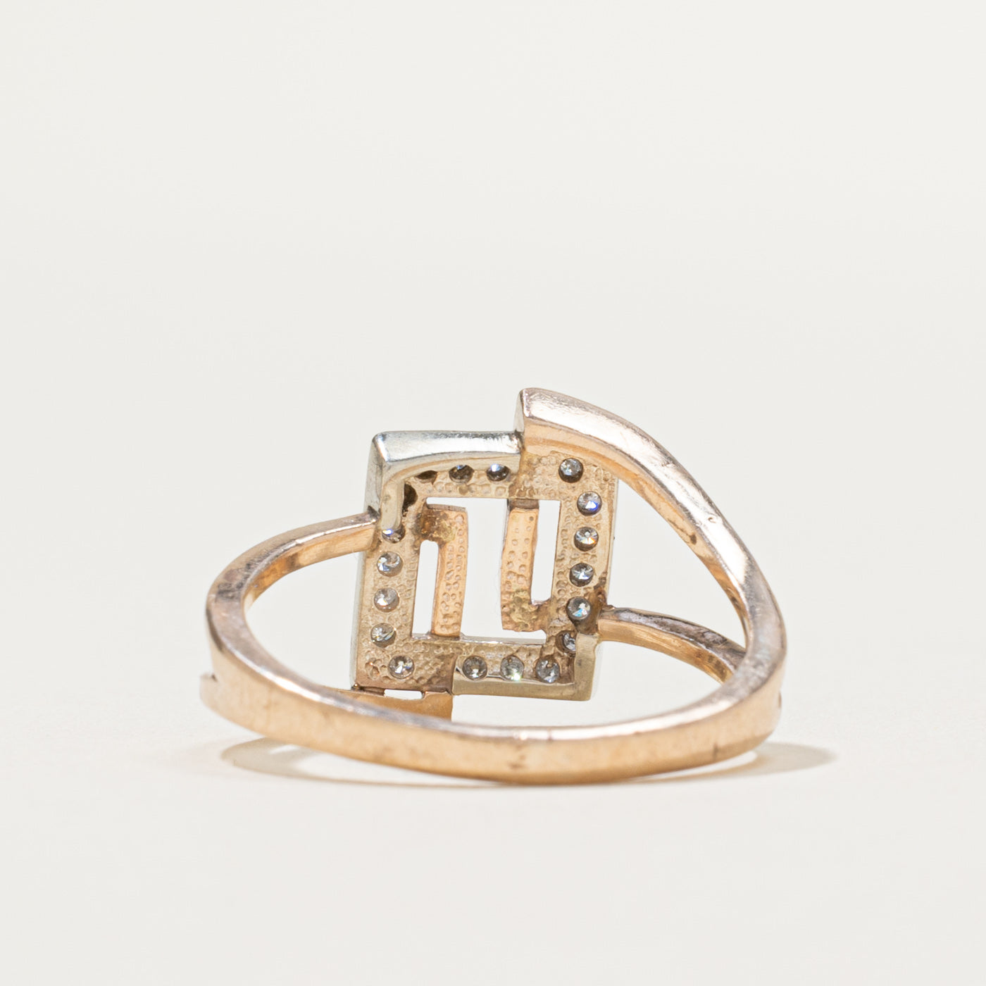 0.14ctw Geometric Diamond Ring for Women - Size 6.75 | Elegant Stackable Wedding Band, Anniversary Gift & Everyday Fashion Jewelry | Perfect for Bridal, Date Night & Special Occasions