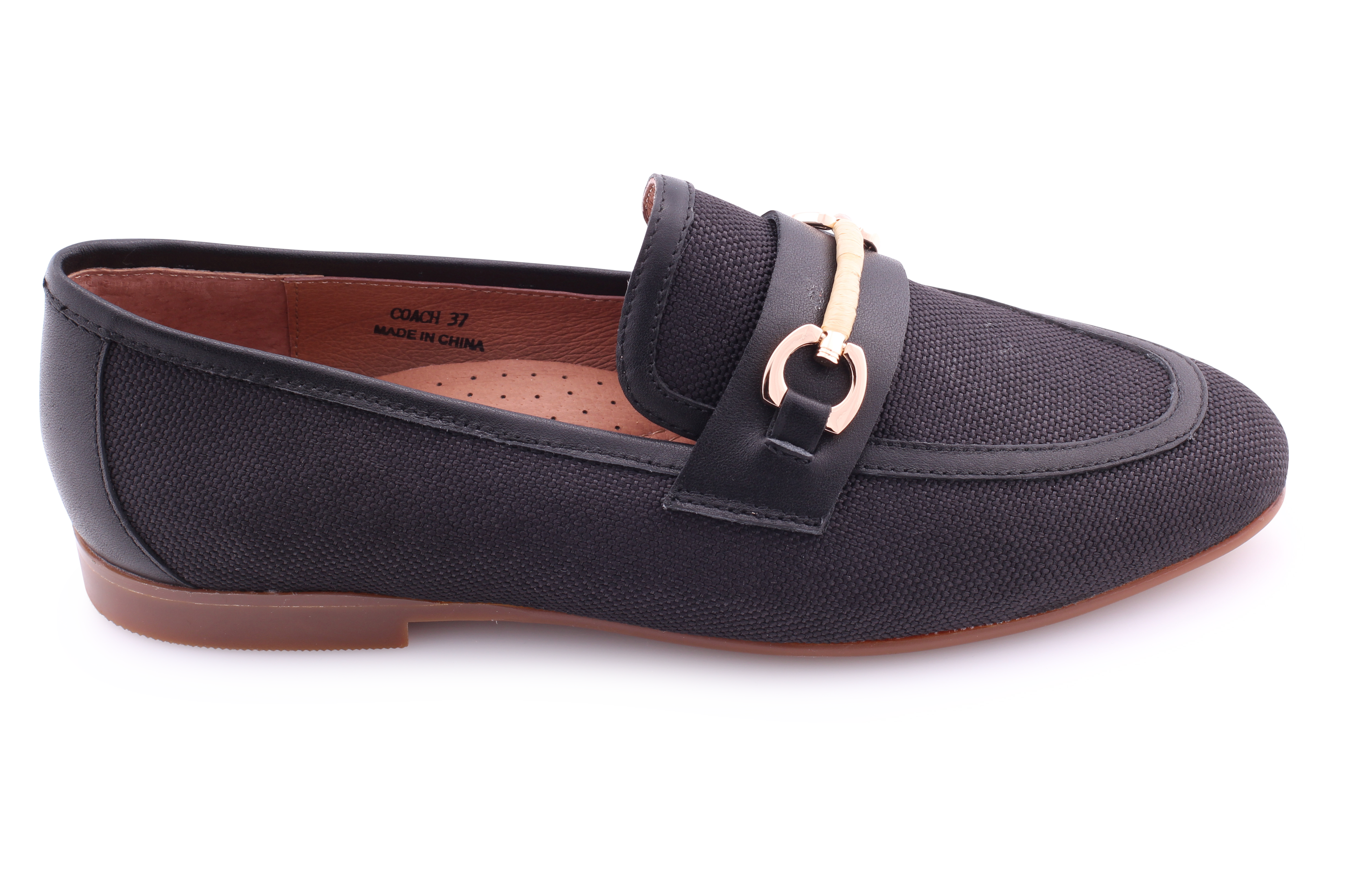 Black Linen/Leather