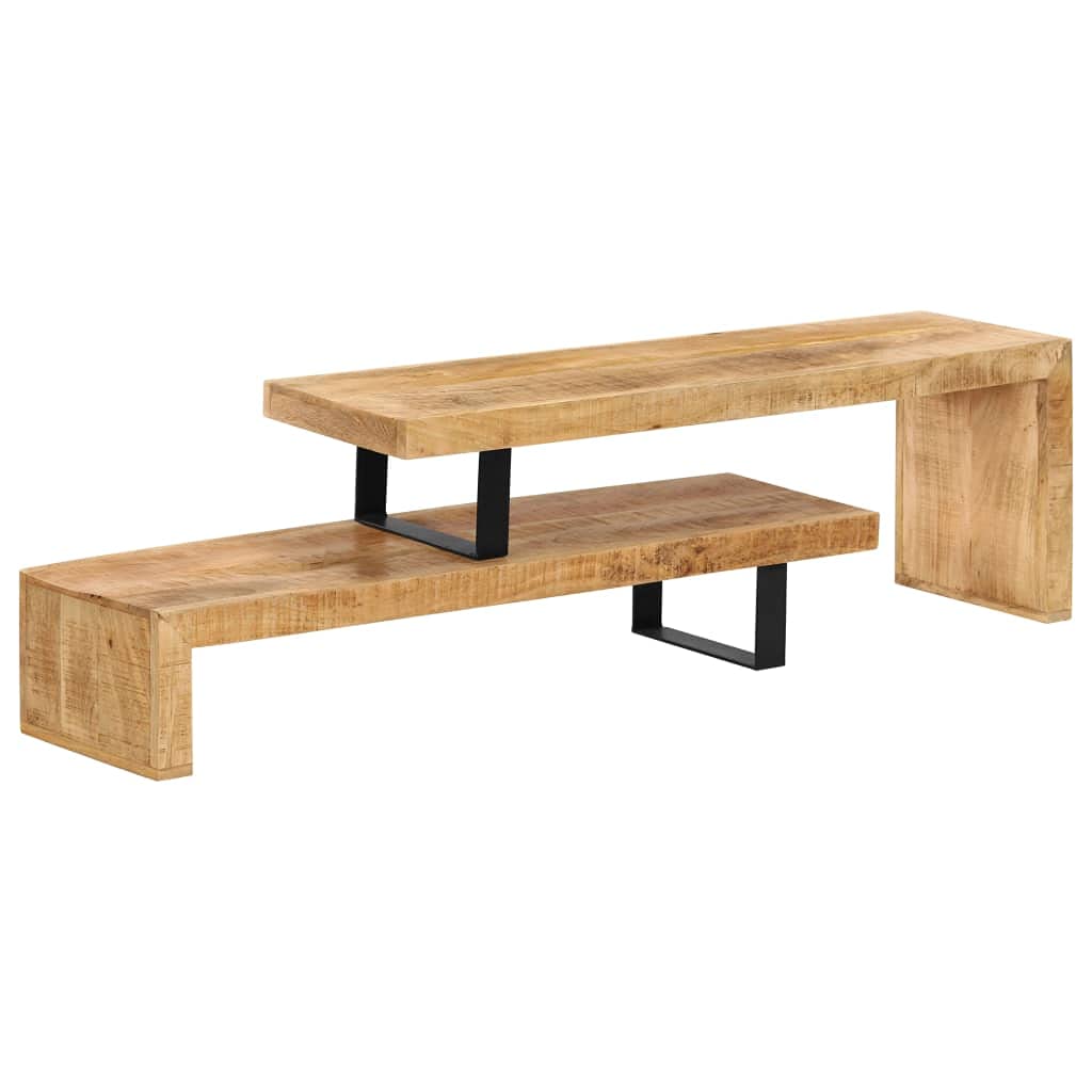 Modern Solid Mango Wood TV Stand Entertainment Center - Mid-Century TV Cabinet with Storage for Living Room & Bedroom | Perfect for 55-75 Inch Flat Screen TVs, Home Theater Setup & Living Room Organization