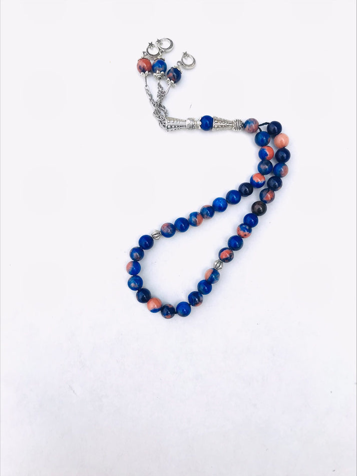 Lapis Lazuli Prayer Beads | Small Size 100-Count Gemstone Rosary for Meditation, Stress Relief & Spiritual Healing