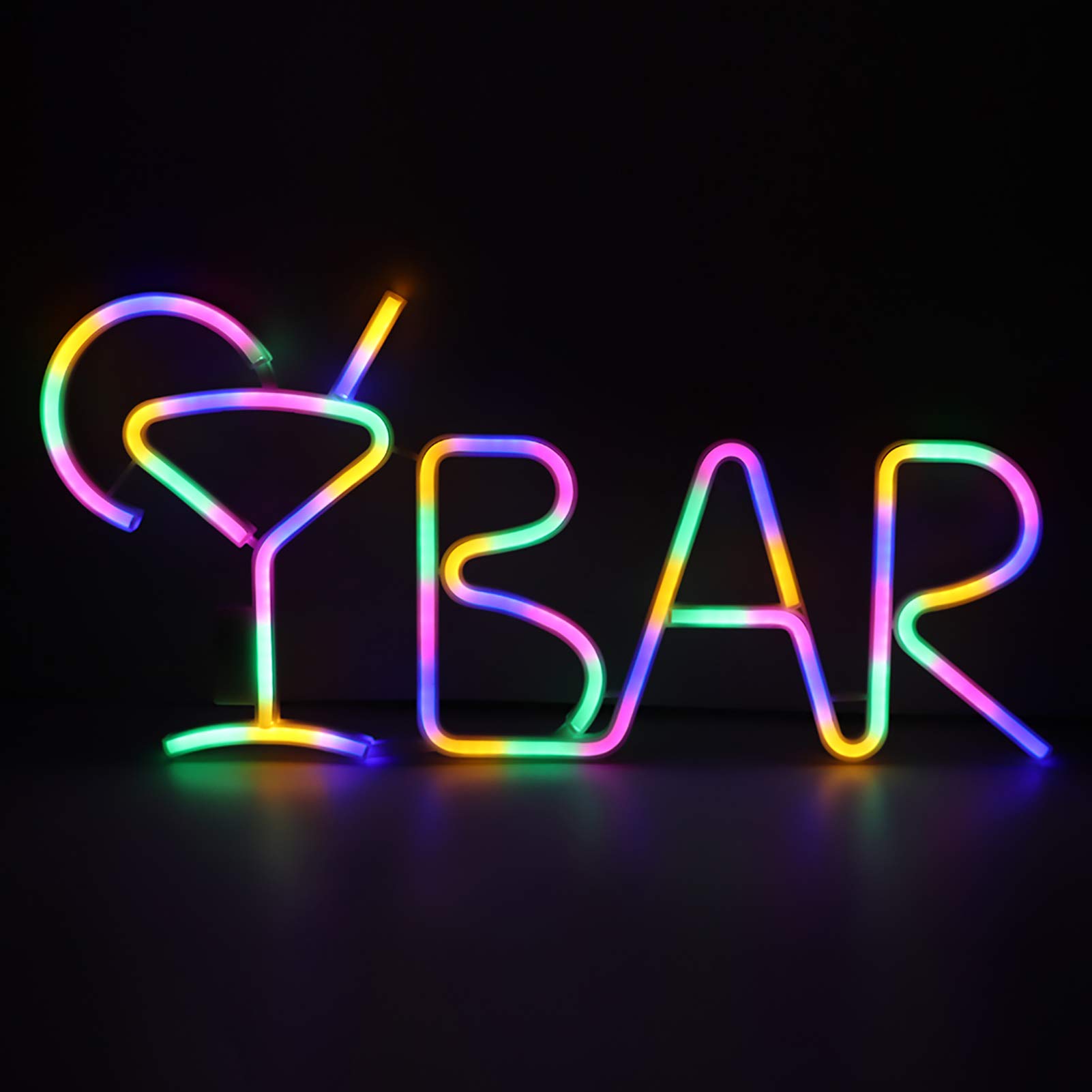 Vibrant Multicolor LED Neon Light Bar Sign - Custom Letters Shaped Lamp for Party, Bar & Home Decor | Perfect for Wall Art, Wedding Backdrops & Business Signage