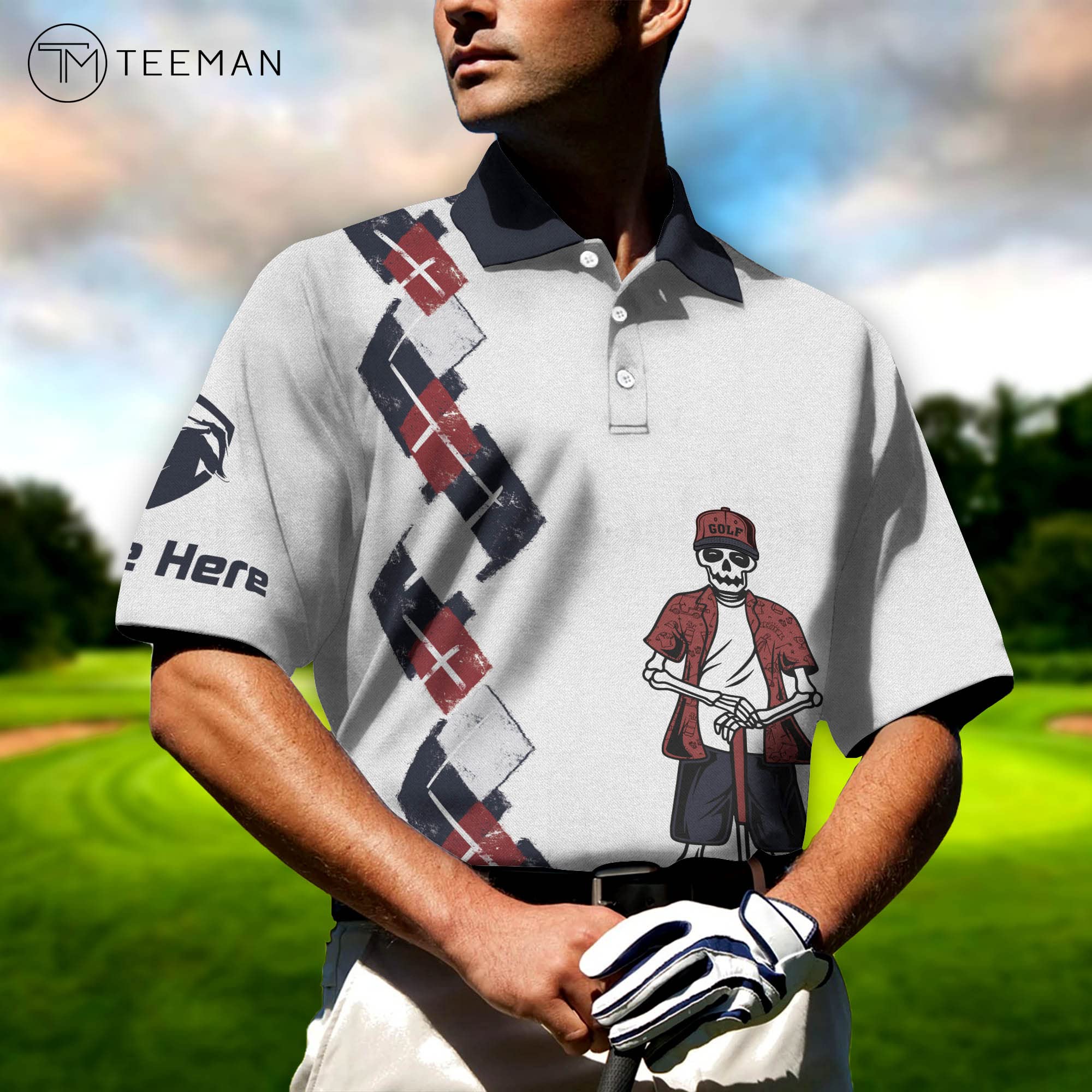 TEEMAN Custom Funny Golf Polo Shirts for Men - Crazy Wild Print Short Sleeve Polos - Perfect Gift for Dad | Ideal for Golf Outings, Father's Day & Casual Wear
