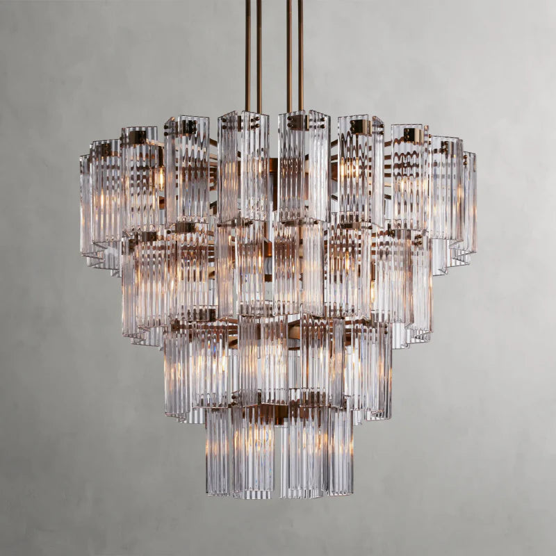 Delsie Round Chandelier - Modern Crystal Ceiling Light Fixture for Dining Room, Living Room & Bedroom | Elegant Lighting Decor for Home & Wedding