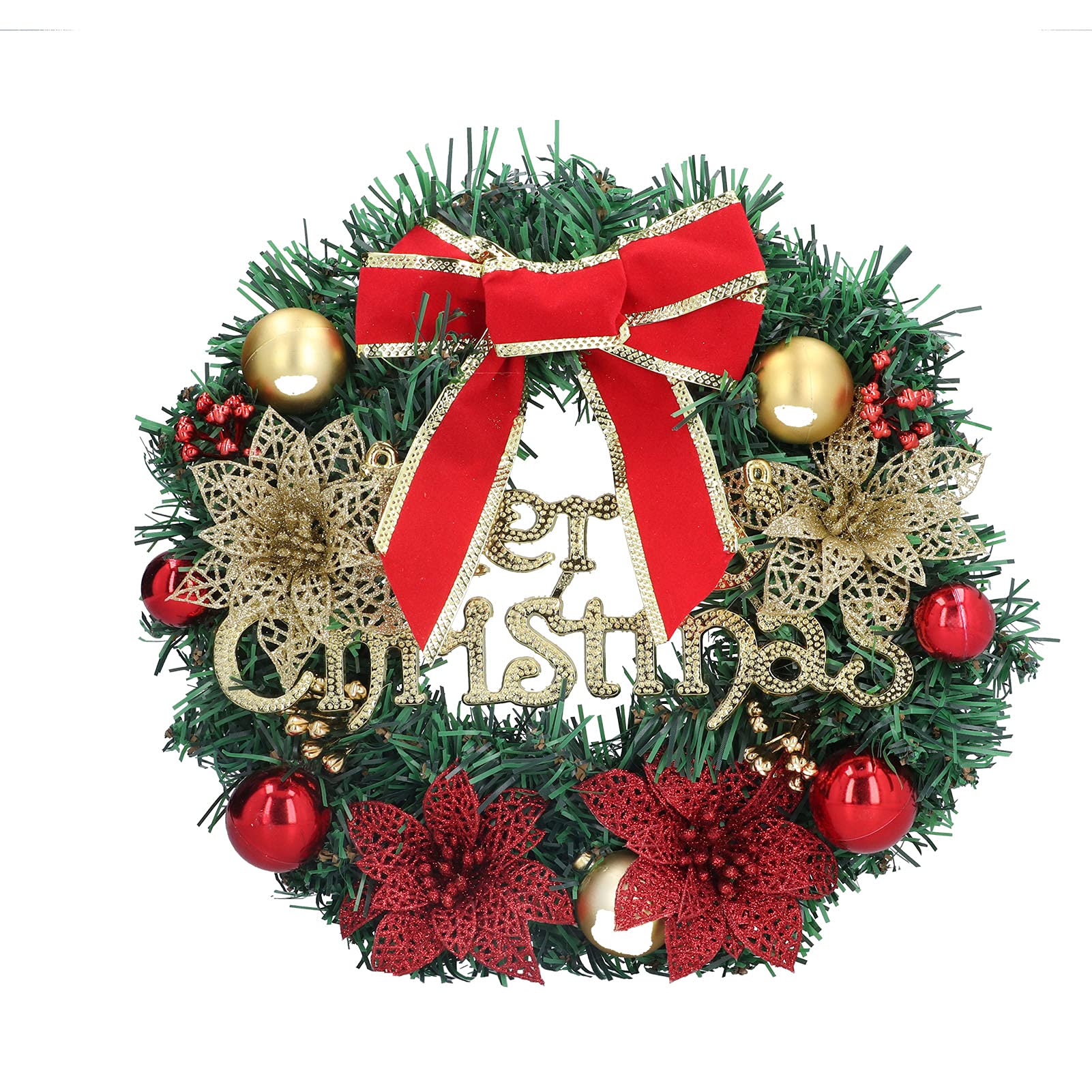 Festive Christmas Garland Wreath - Realistic Artificial Holiday Decor for Living Room, Bedroom, Office, Front Door & Window - Perfect for Holiday Parties, Home Decoration & Seasonal Celebrations