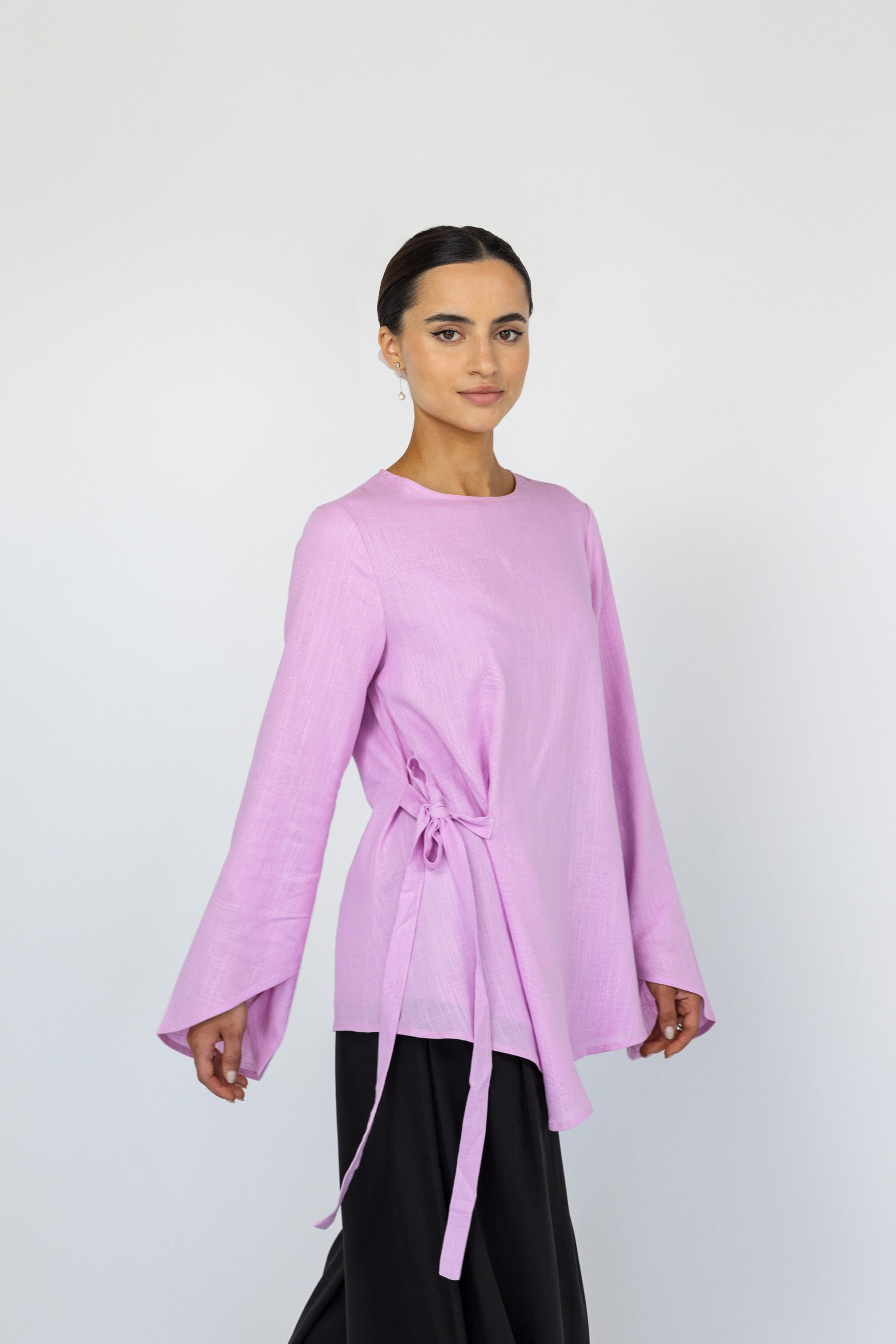Tie Front Top Women's Fashion Blouse - Stylish & Comfortable for Casual Outings, Office Wear & Date Nights