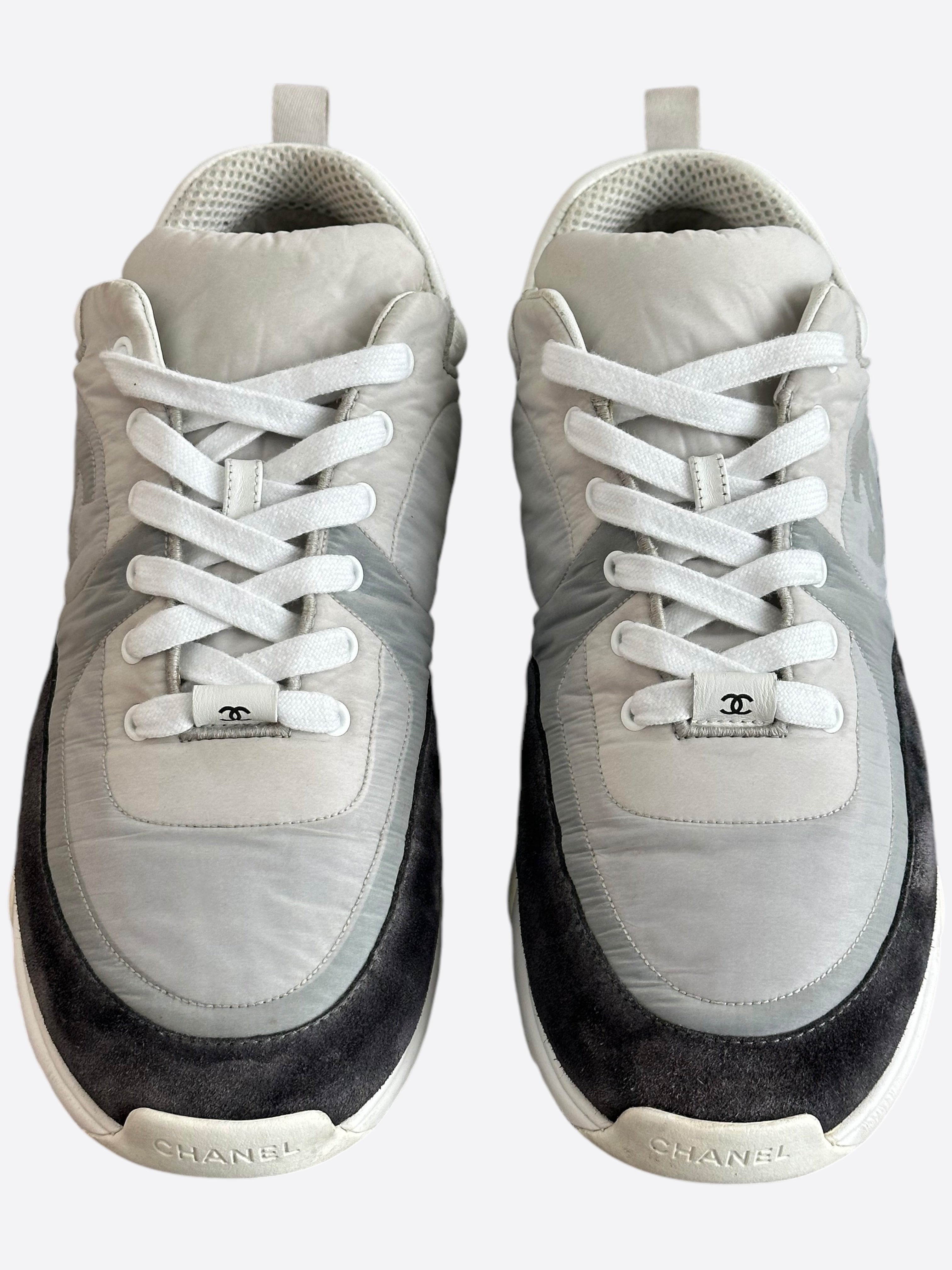 Chanel Grey & Black CC Logo Sneakers for Women - Luxury Designer Casual Shoes for Everyday Wear & Fashion Outfits