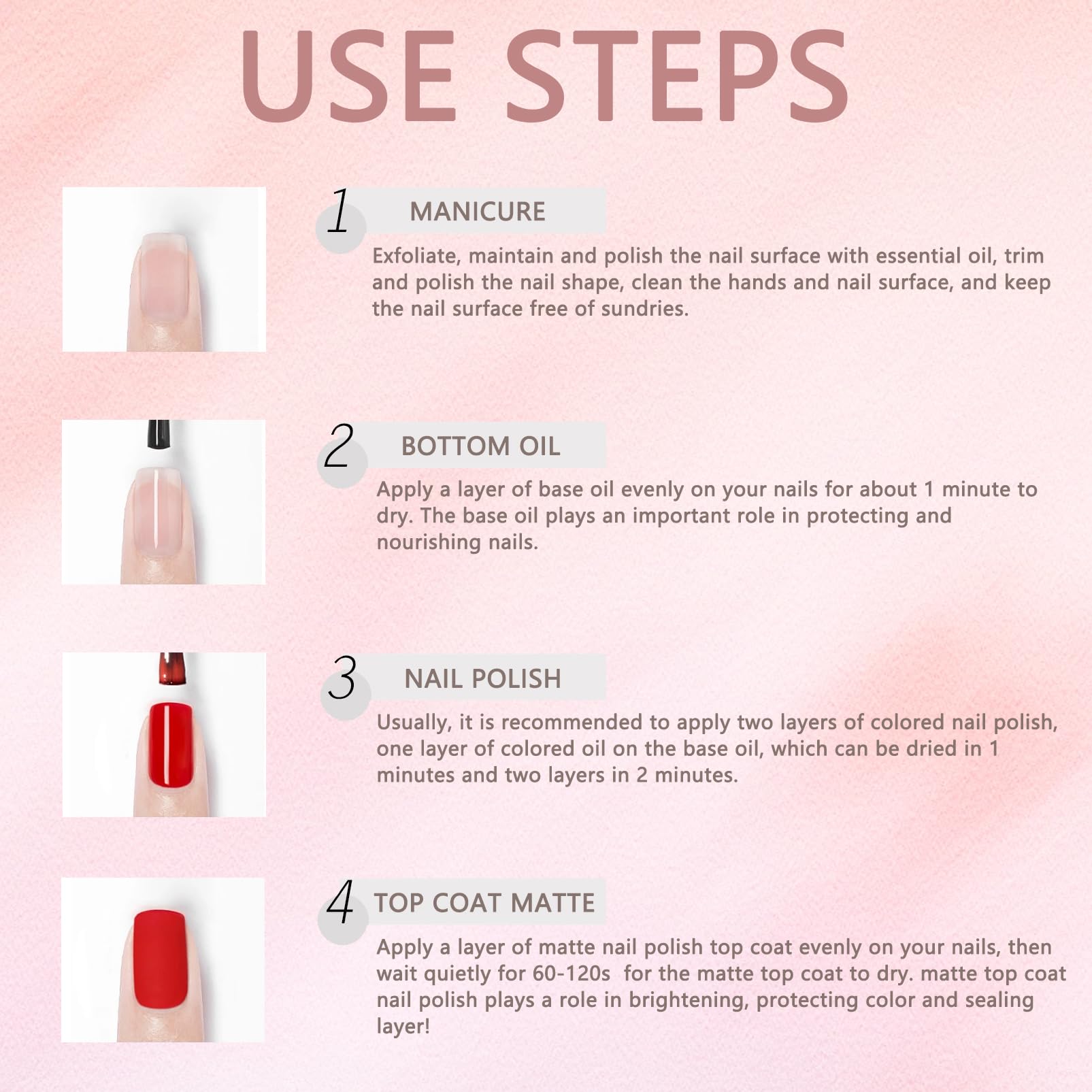 Long-Lasting Matte Top Coat Nail Polish - No UV Light Needed - 16ml Gel Matte Finish for Women & Girls - Perfect for Everyday Wear, Special Occasions & DIY Manicures