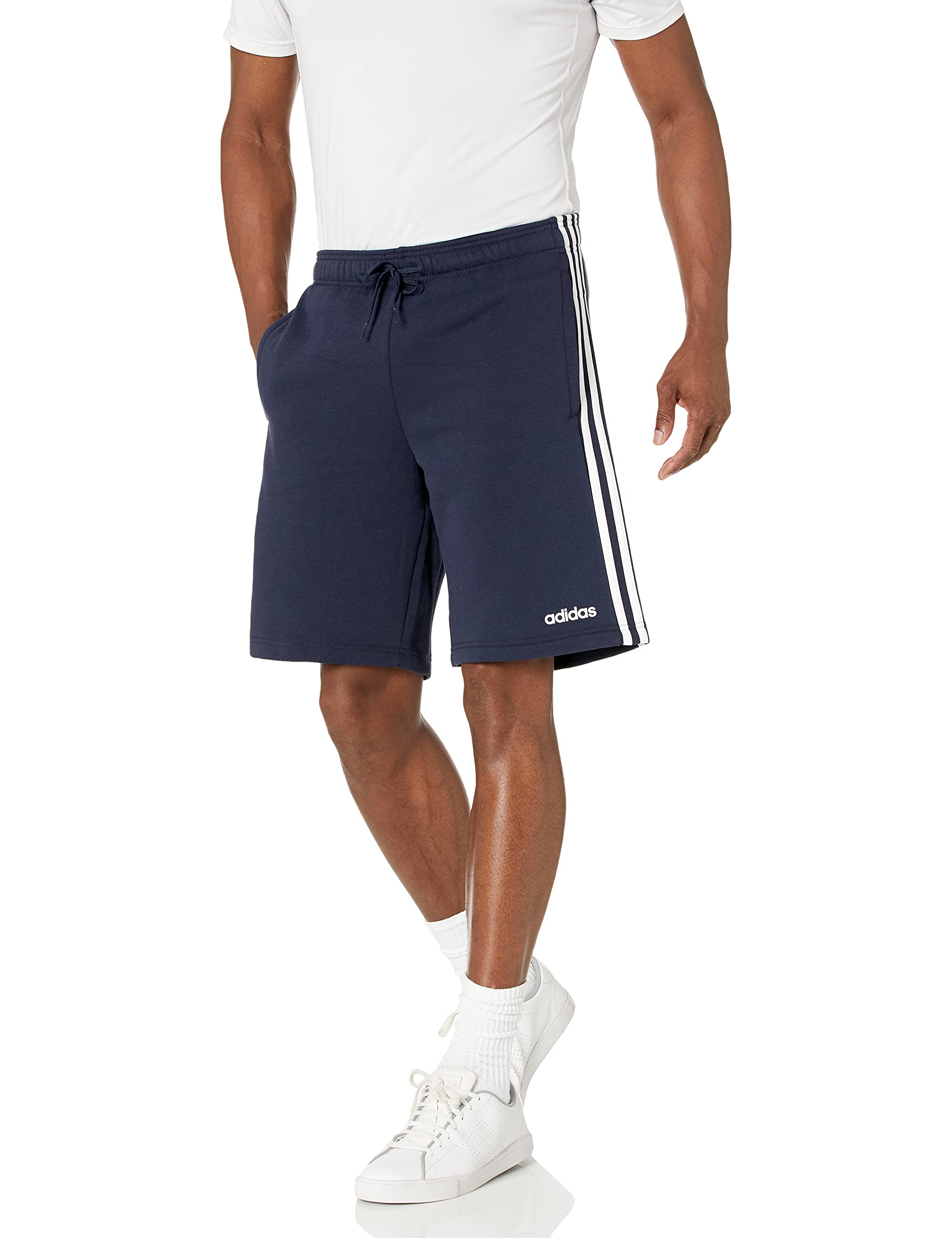 Adidas Men's Essentials 3-Stripes Fleece Shorts - Comfortable Athletic Workout Shorts for Running, Gym & Casual Wear