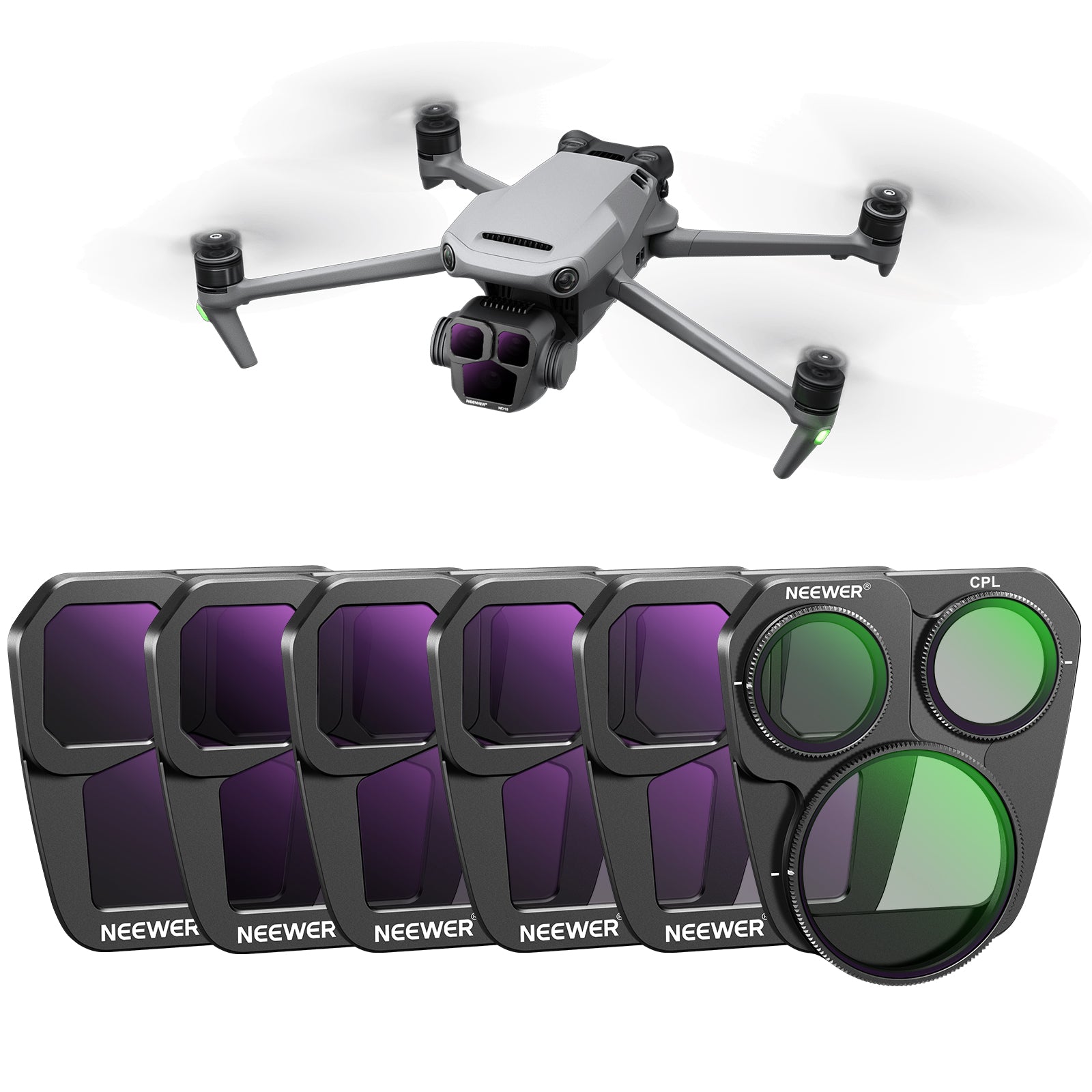NEEWER 6-Pack ND/CPL Filter Kit for DJI Mavic 3 Pro/Pro - Professional Drone Camera Lens Filters for Aerial Photography & Videography - Perfect for Sunny Days, Water Reflections & Sky Enhancement