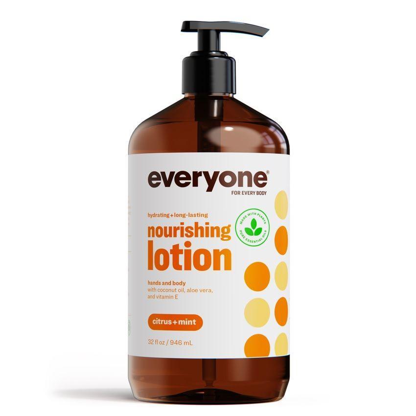 2-in-1 Citrus Mint Nourishing Lotion (32oz) - Hydrating Body & Hand Moisturizer for Dry Skin | Refreshing Scent for Daily Use at Home, Office or Gym