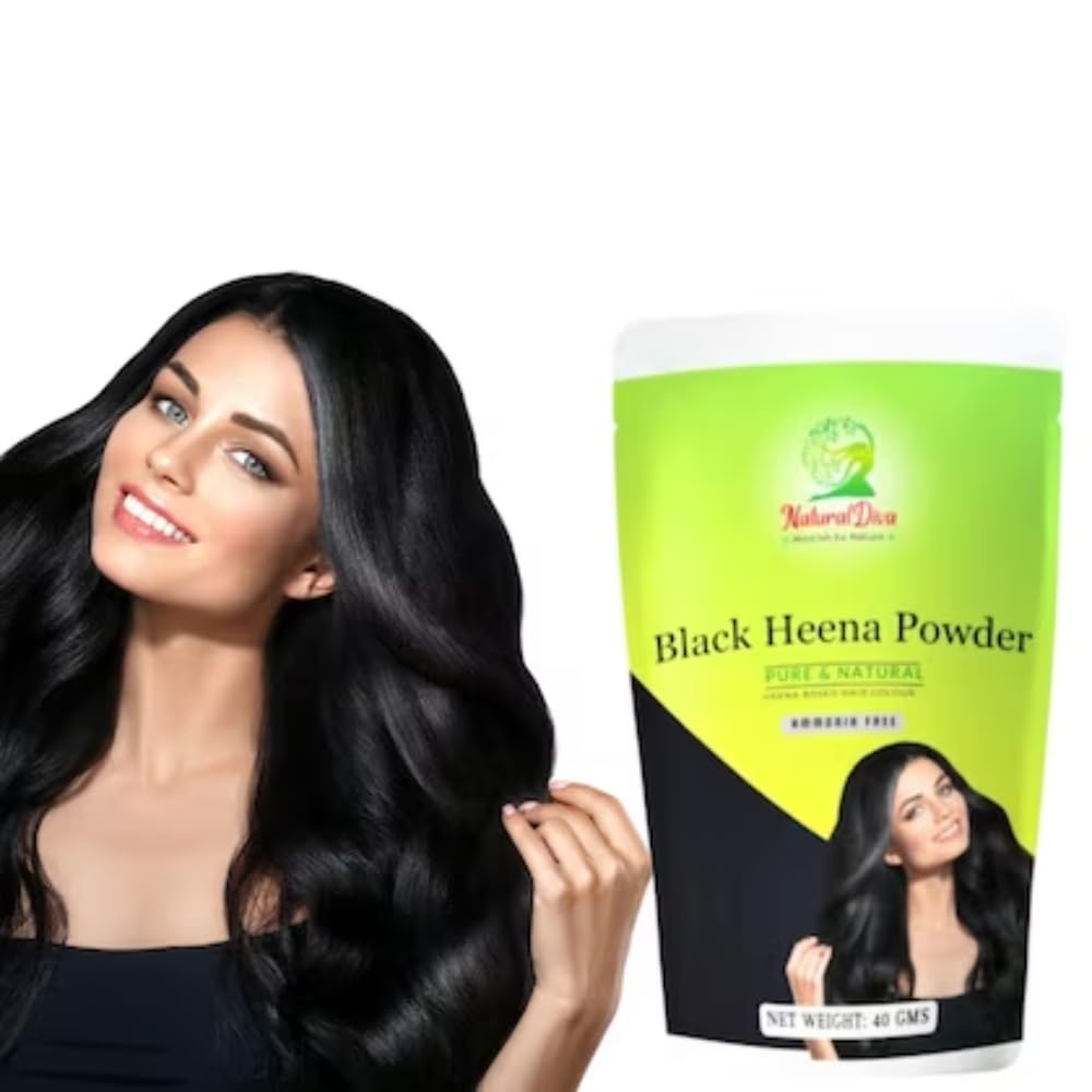 Natural Diva 100% Pure Henna Powder for Shiny Hair | Chemical-Free Hair Dye & Color | 40g Herbal Mehandi Powder | Perfect for DIY Hair Coloring & Natural Hair Care at Home