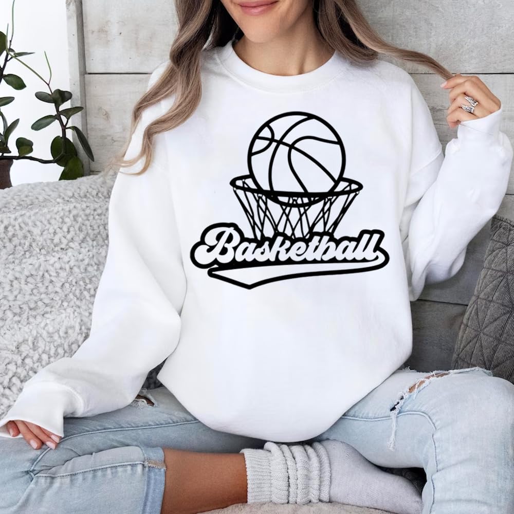 Personalized Basketball Sweatshirt - Custom Name & Team Basketball Hoodie - Perfect Gift for Mom & Basketball Fans - Ideal for Games, Practice & Fan Support