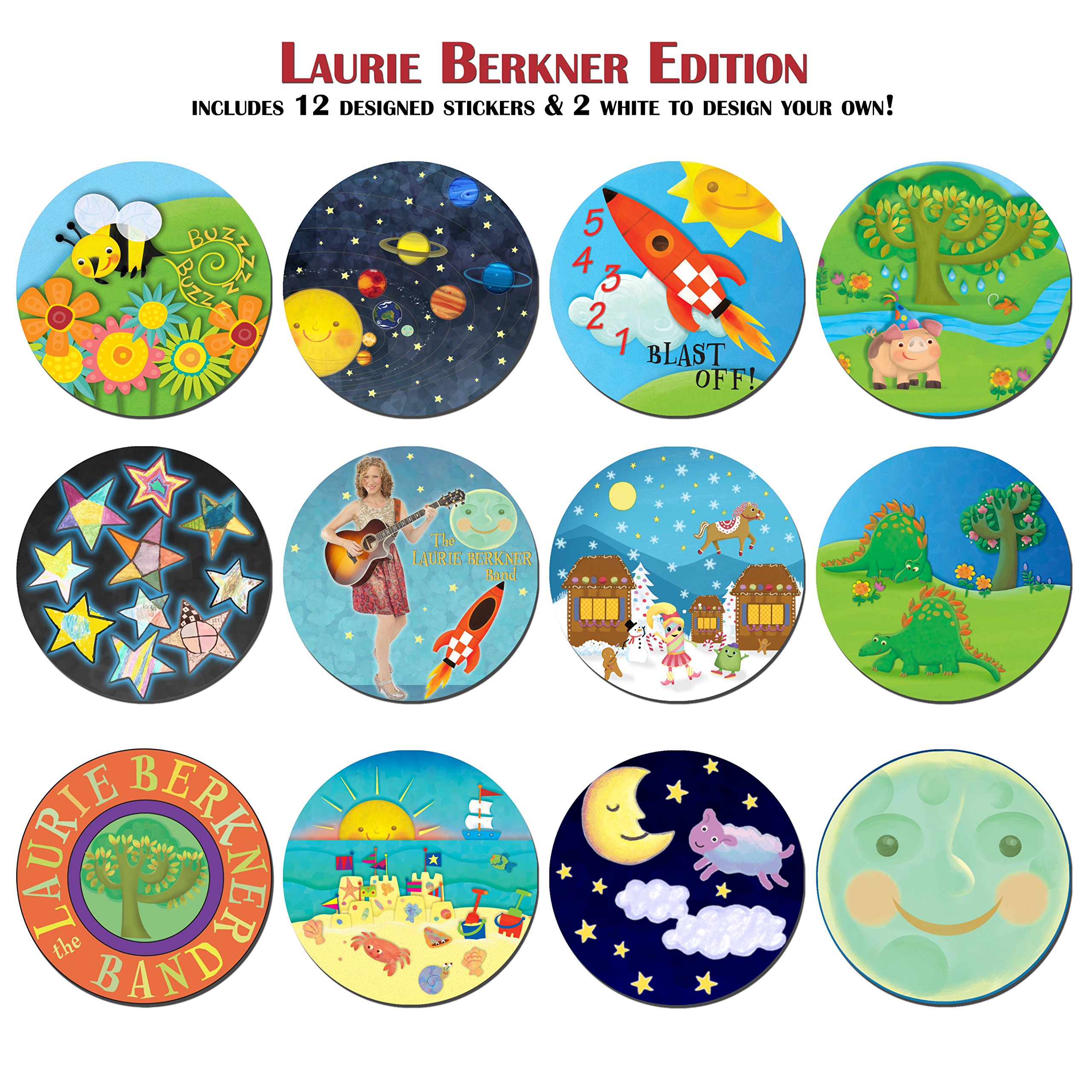 KidSwitch Light Switch Extender for Toddlers - Laurie Berkner Edition (3-Pack) with 12 Themed Wall Decals - Multi-Award Winning Child Safety Product - Perfect for Nursery, Playroom & Kids' Bedroom Safety
