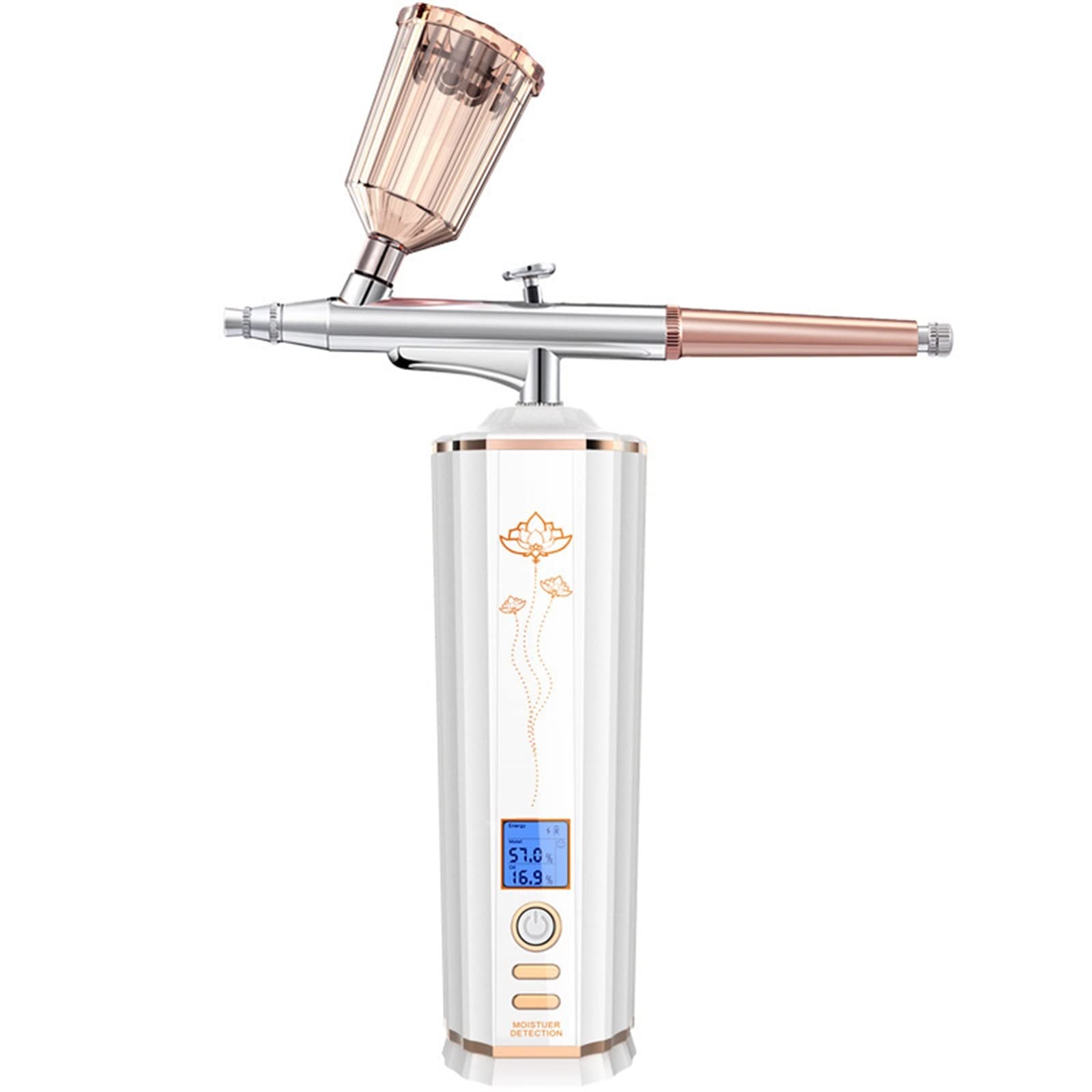 NUOPAIPLUS Cordless Airbrush Kit for Makeup & Skincare - Portable Mini Facial Oxygen Sprayer, Nano Mist Spray Gun, Water Infusion Compressor - Perfect for Home Spa, Salon, and Professional Beauty Treatments