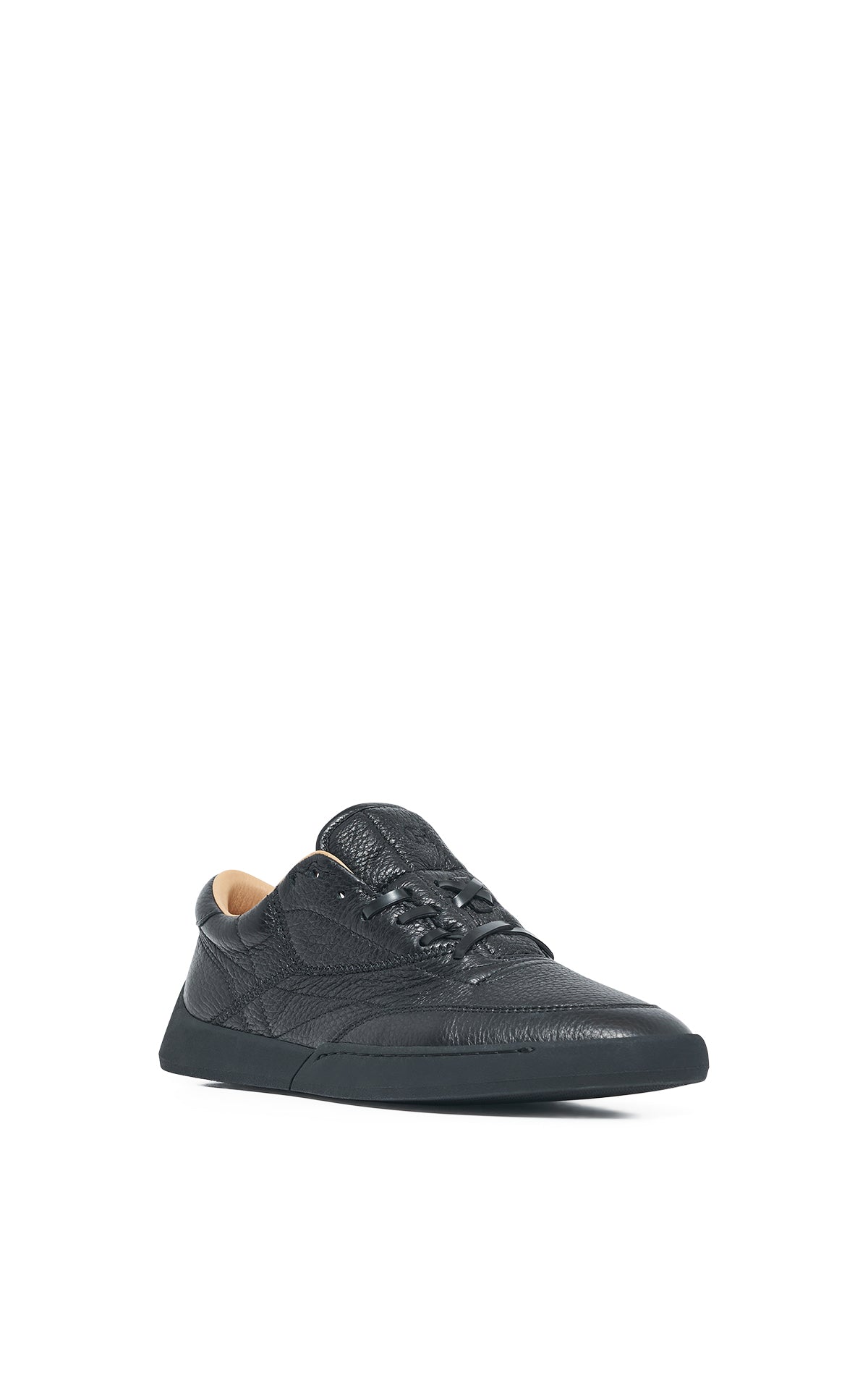 Men's Ohio Slip-On Sneakers - Black Textured Leather Casual Shoes for Walking, Work & Everyday Wear