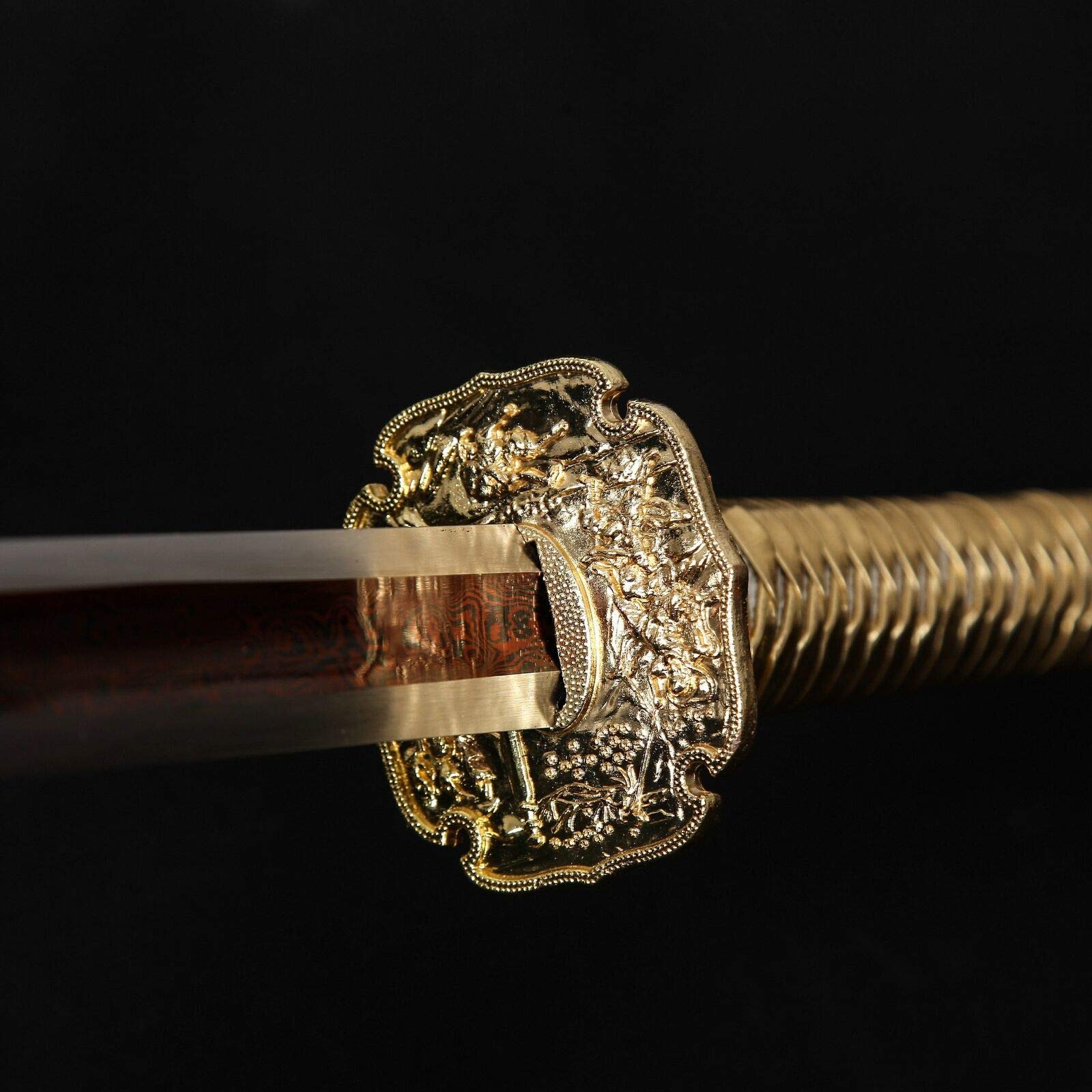 Handmade Japanese Ninjato Sword - Double-Edged Gold Blade, Authentic Ninja & Samurai Sword for Cosplay, Martial Arts & Collectors