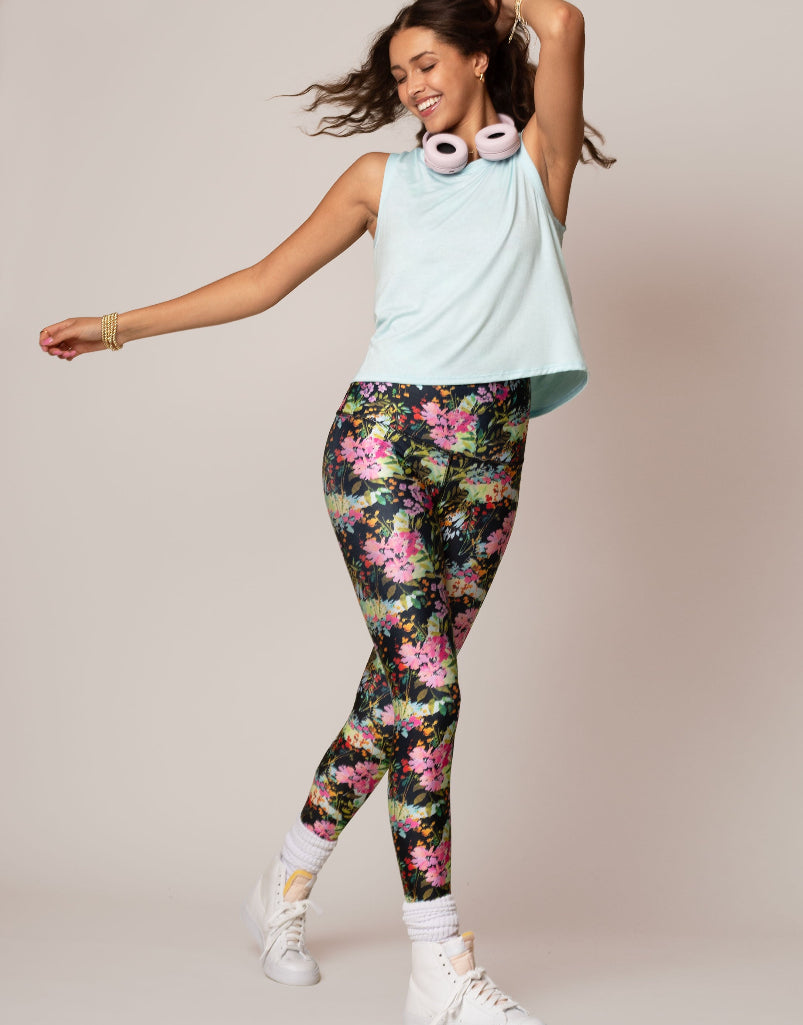 Natalia Floral Print High Waist Yoga Leggings for Women - Comfortable Workout Pants for Running, Gym & Lounge
