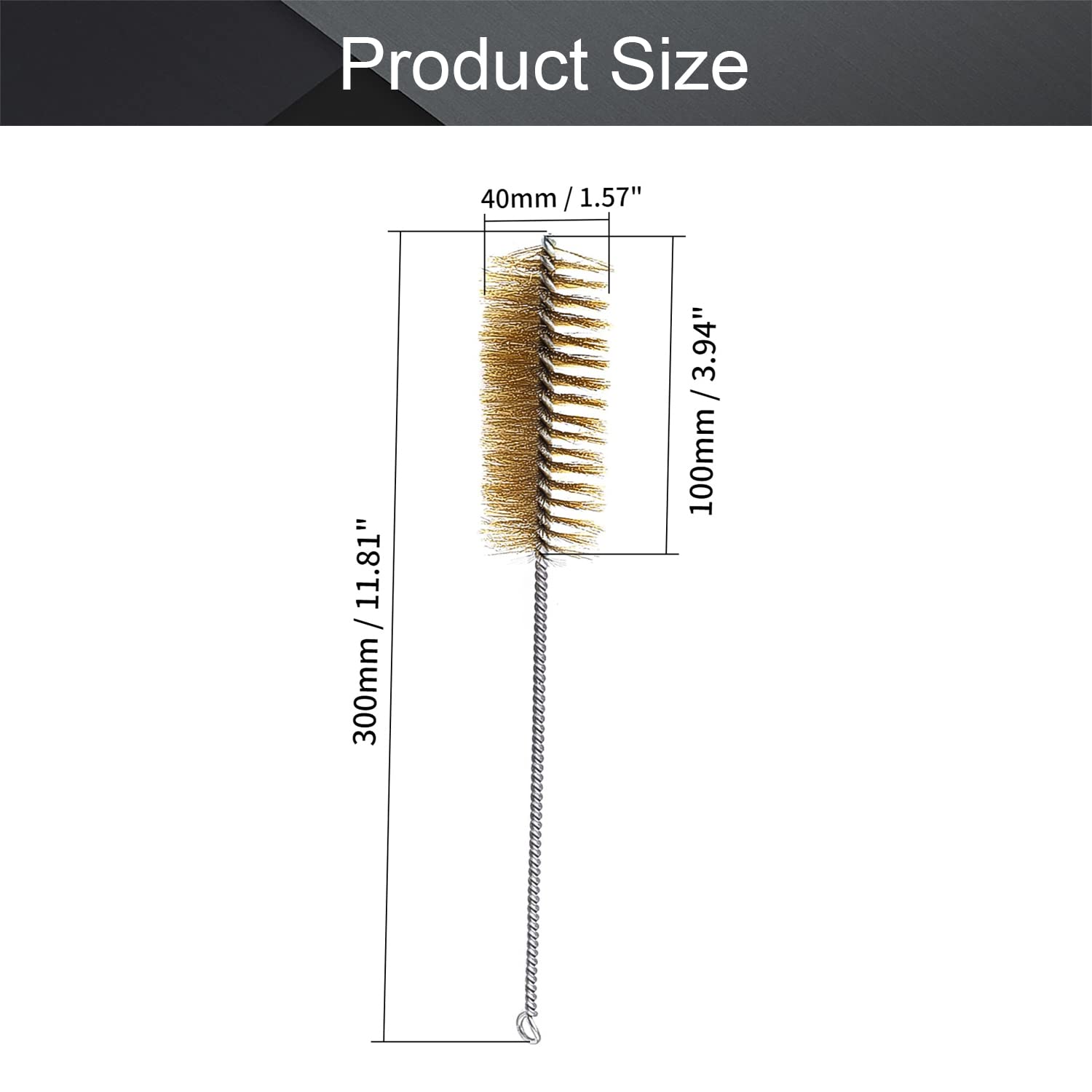 Utoolmart Copper Wire Cleaning Brush - 3pcs Spiral Power Tube Brush Set (1.6-inch Diameter, 12-inch Length) for Deep Cleaning Bottles, Tubes & Hard-to-Reach Areas | Perfect for Home, Kitchen & Laboratory Use