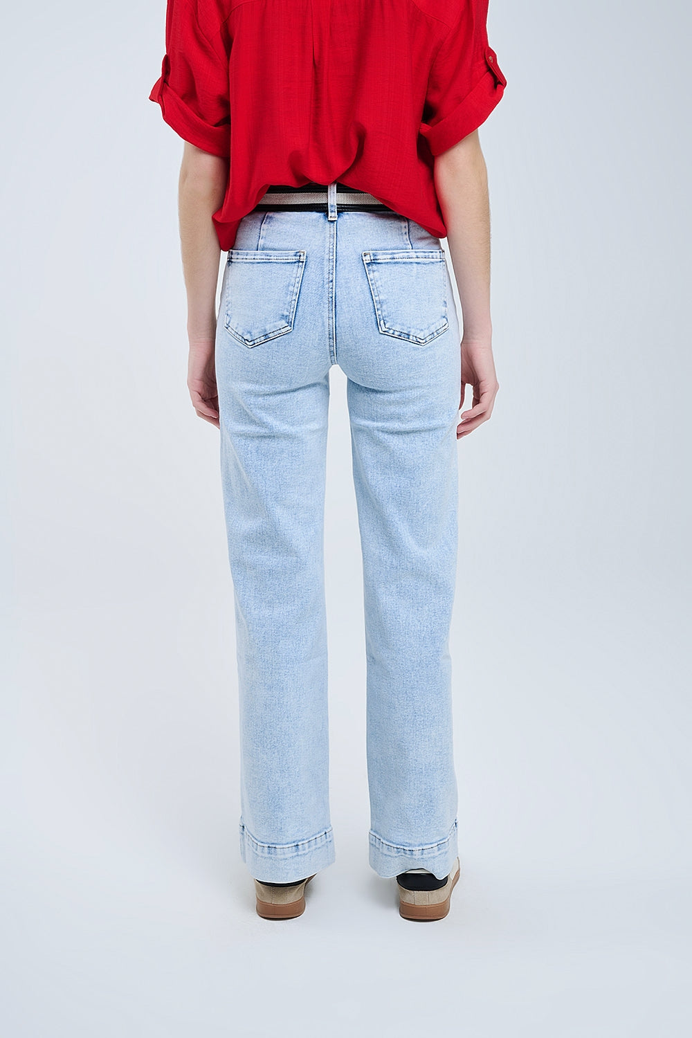Stylish Wide Leg Jean Clair with Pockets - Perfect for Casual Outings, Work, and Everyday Comfort