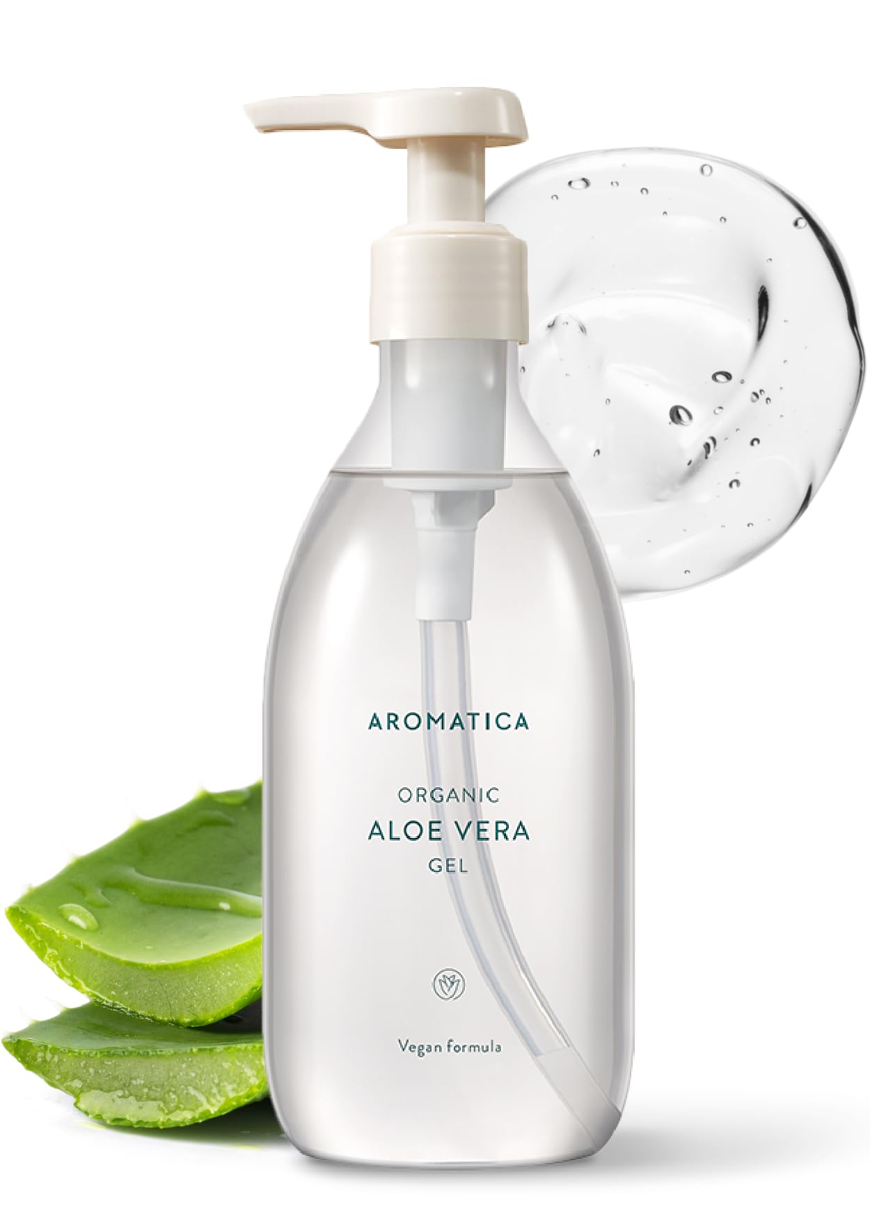 Organic Aloe Vera Gel 10.14oz (300ml) - EWG Verified After Sun Care, Sunburn Relief & Moisturizer for Face & Hair | Soothing Hydration for Sunburn, Skin Irritation & Daily Skincare
