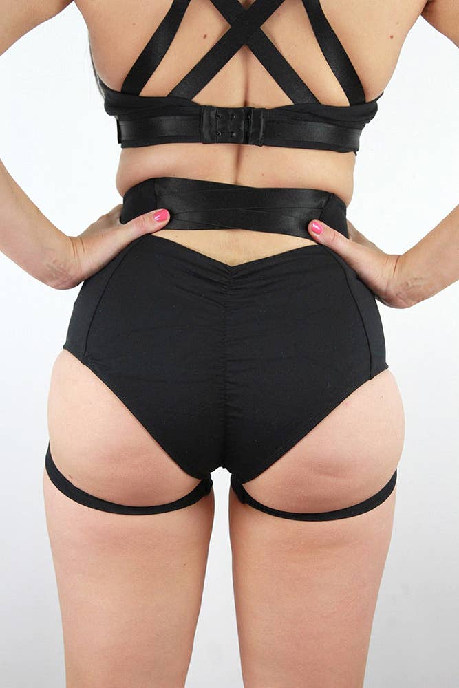 Hamilton Super High Waist Garter Shorts for Women - Sexy Black Shapewear | Perfect for Weddings, Date Nights & Special Occasions