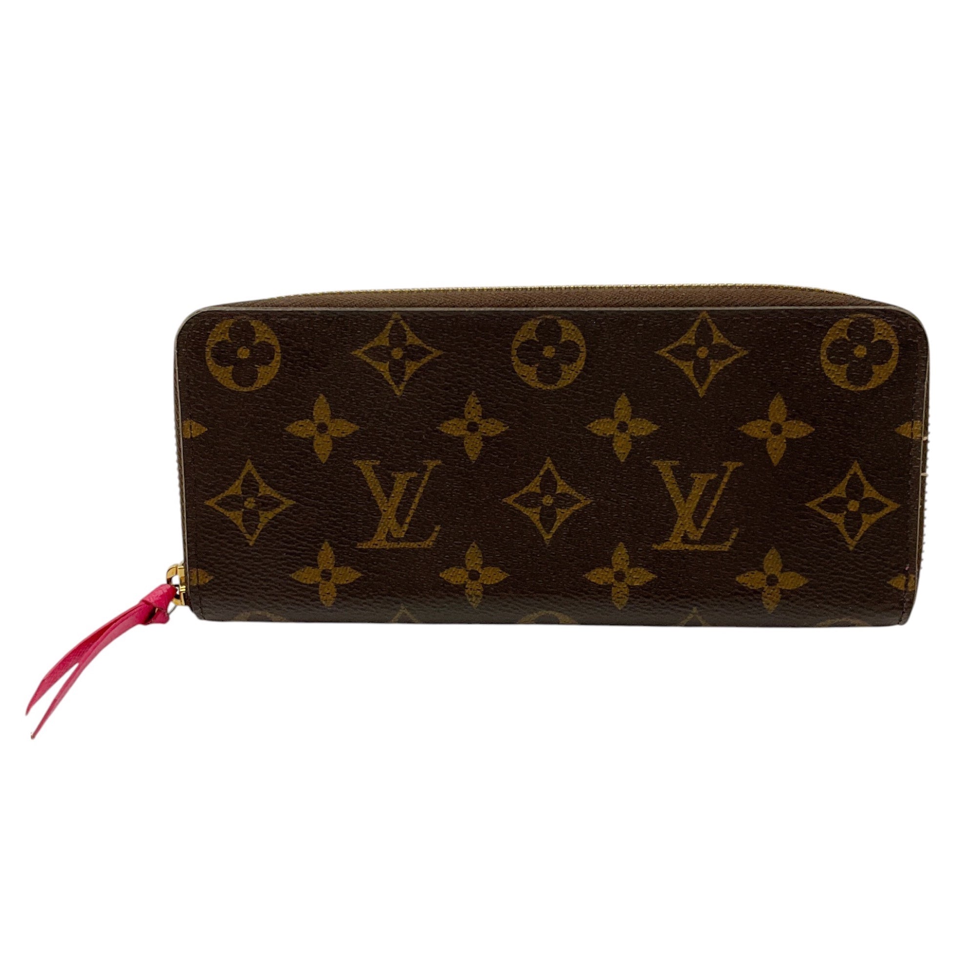 Louis Vuitton Monogram Canvas Clemence Wallet in Brown & Fuchsia - Luxury Designer Wallet for Women, Perfect for Everyday Use & Gift Giving