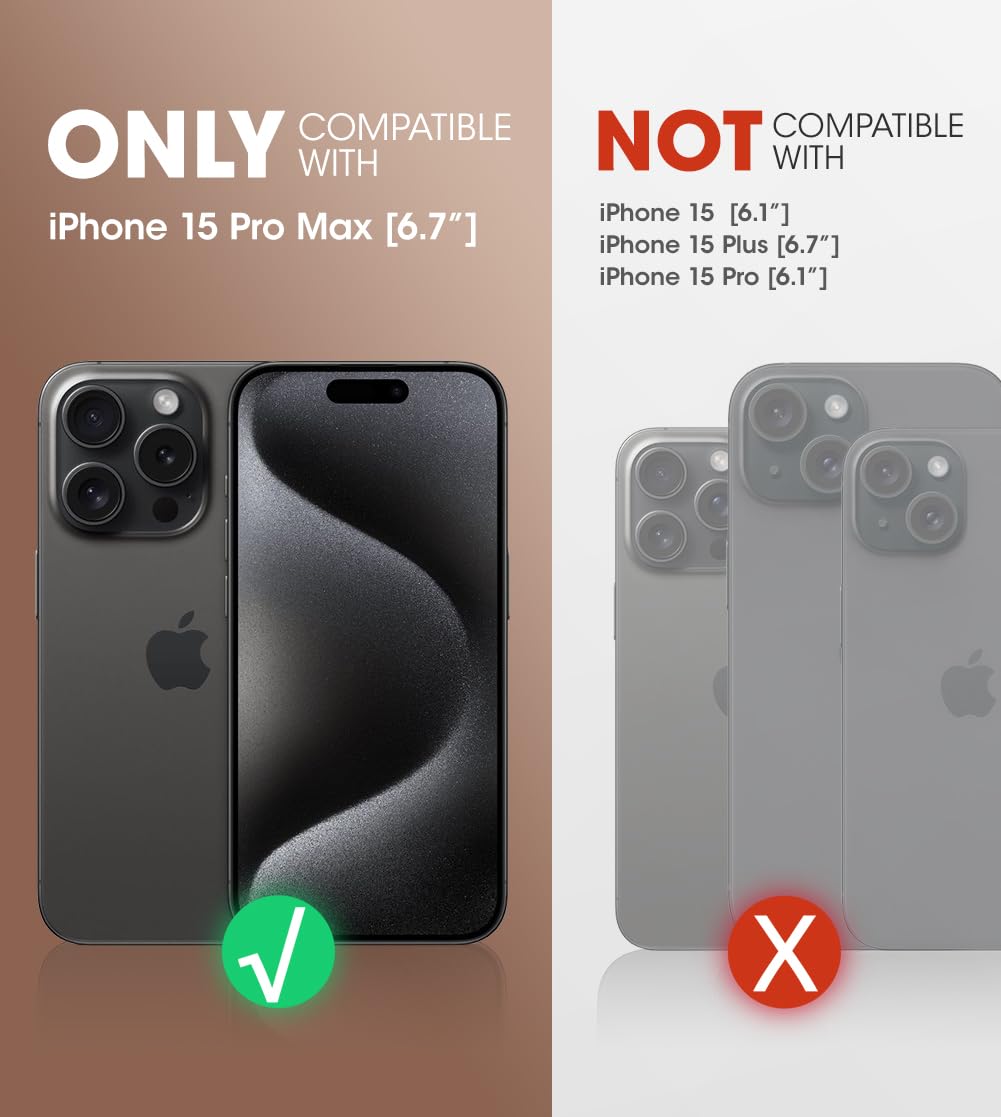 SUPCASE Magnetic Phone Case for iPhone 15 Pro Max - Military-Grade Shockproof Slim Clear Protective Cover with MagSafe | Perfect for Outdoor Activities, Work & Everyday Use (Gray)