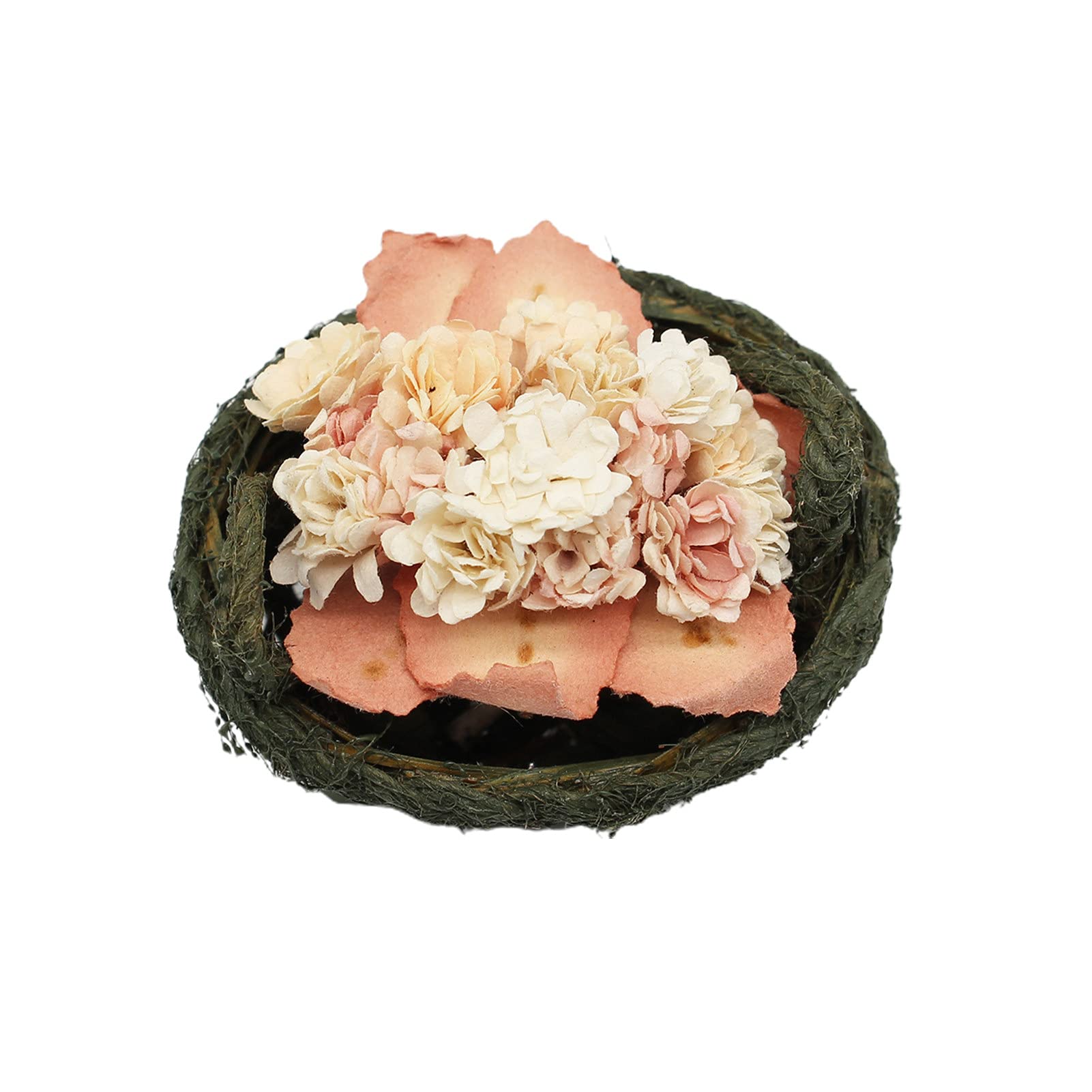 IKAXIYO Mini Flower Basket - Exquisite Bamboo Simulation Decorative Basket for Micro Landscapes, Home Decor, Wedding Centerpieces & DIY Floral Arrangements