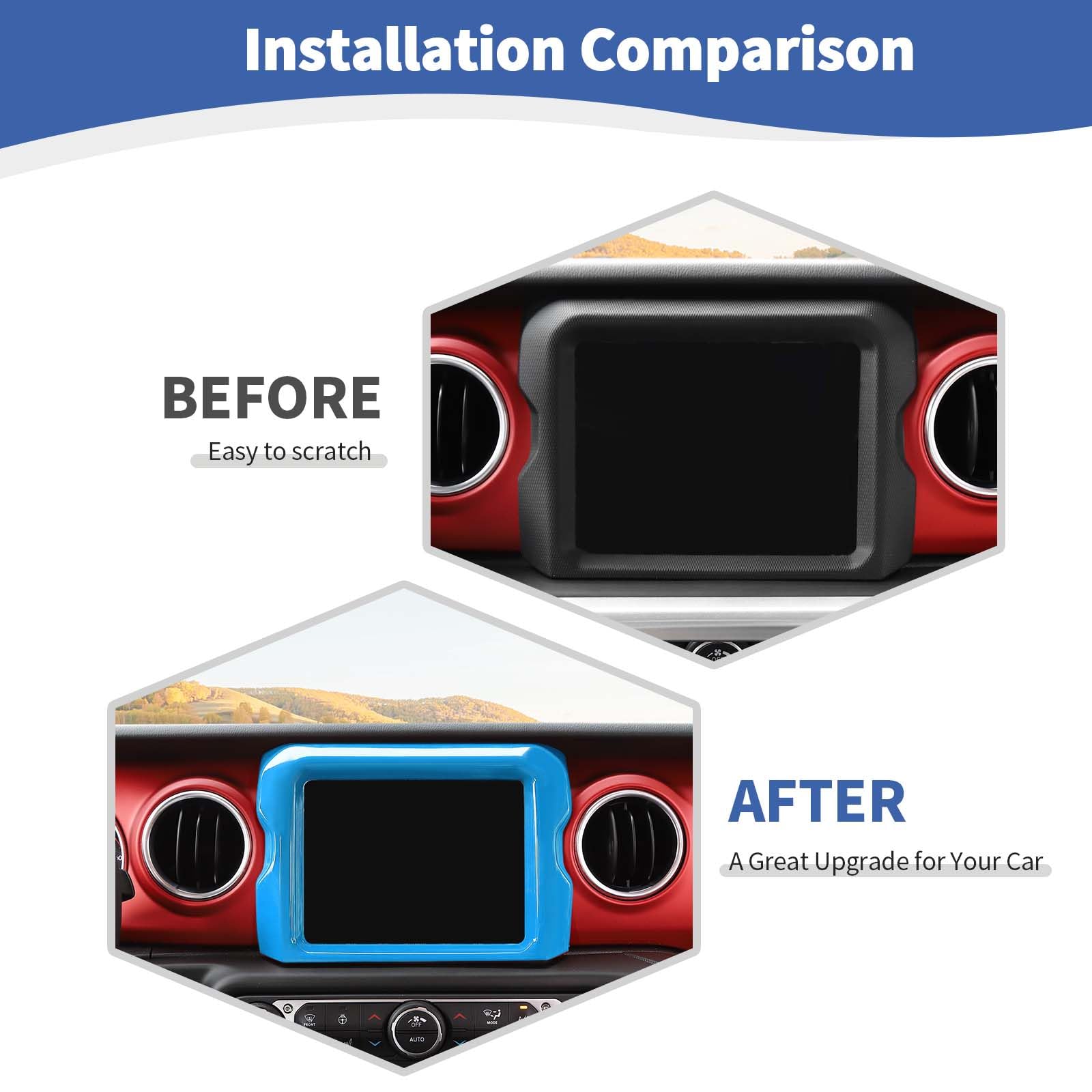 Jeep Wrangler JL JLU & Gladiator JT (2018-2023) Center Console Radio Display Panel Trim Cover - RT-TCZ 8.4