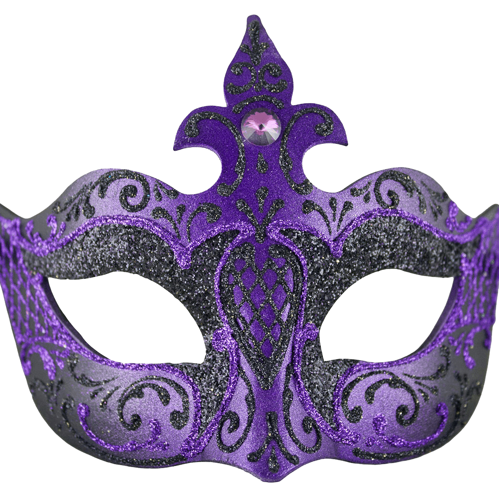 Farfallina Black and Purple Face Mask - Reusable & Washable for Daily Protection, Fashion, and Style - Perfect for Parties, Halloween, and Cosplay
