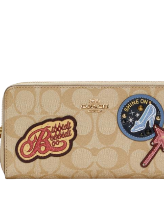 Coach Disney X Accordion Zip Wallet in Signature Canvas with Patches - Stylish Crossbody Wallet for Women, Perfect for Travel, Shopping & Everyday Use